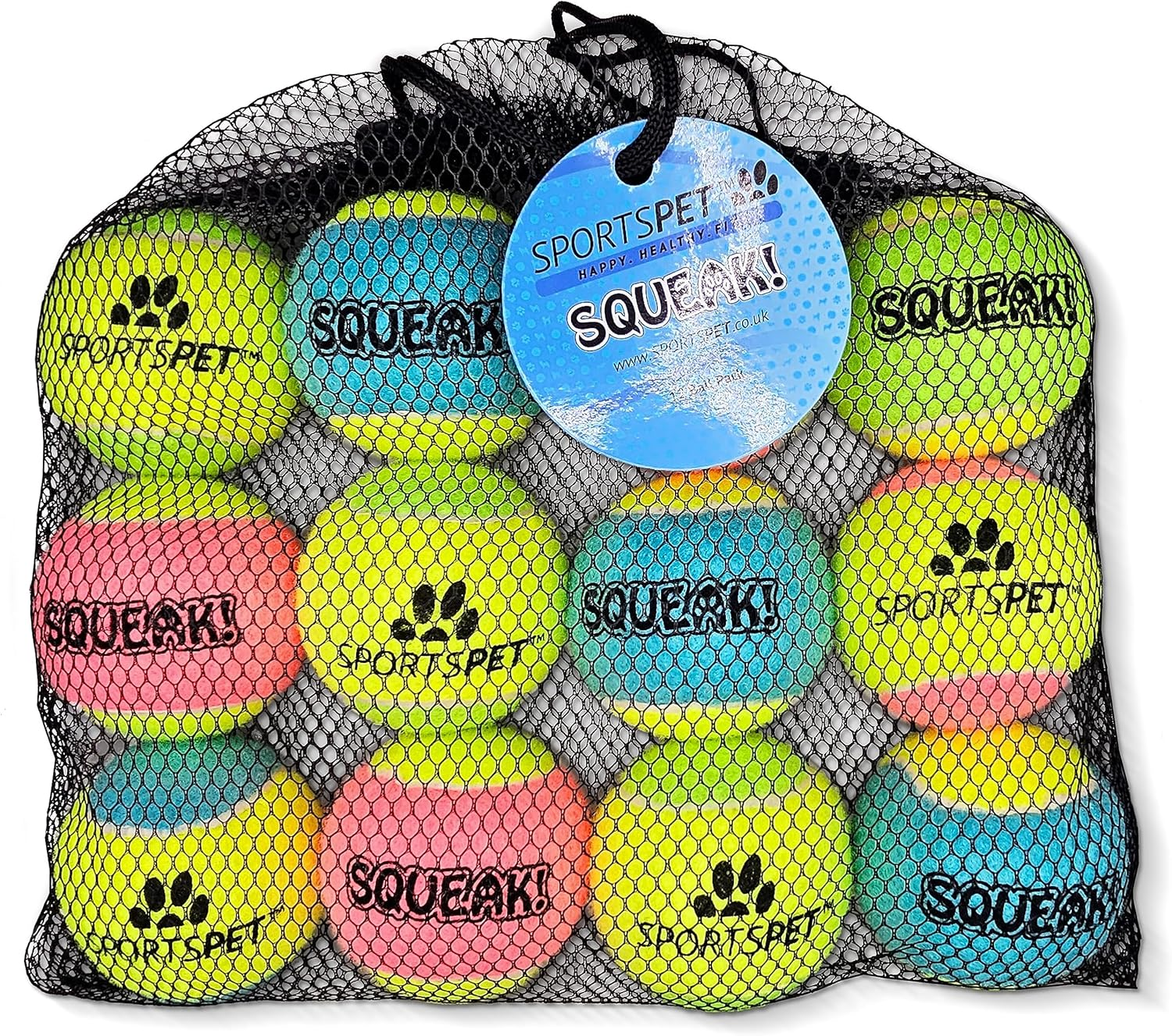 SPORTSPET Rubber High Bounce Tennis Balls for Dogs - Premium Ball for Medium and Large Dog Breeds (3 Pack) image number 3
