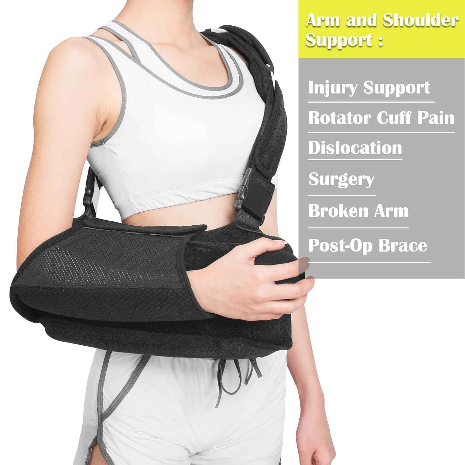 Shoulder Sling with Abduction Pillow, Shoulder Sling Immobilizer for Rotator Cuff, Sublexion, Surgery, Dislocated and Broken Arm, Arm Sling Shoulder Immobilizer with Pillow (Right) image number 1