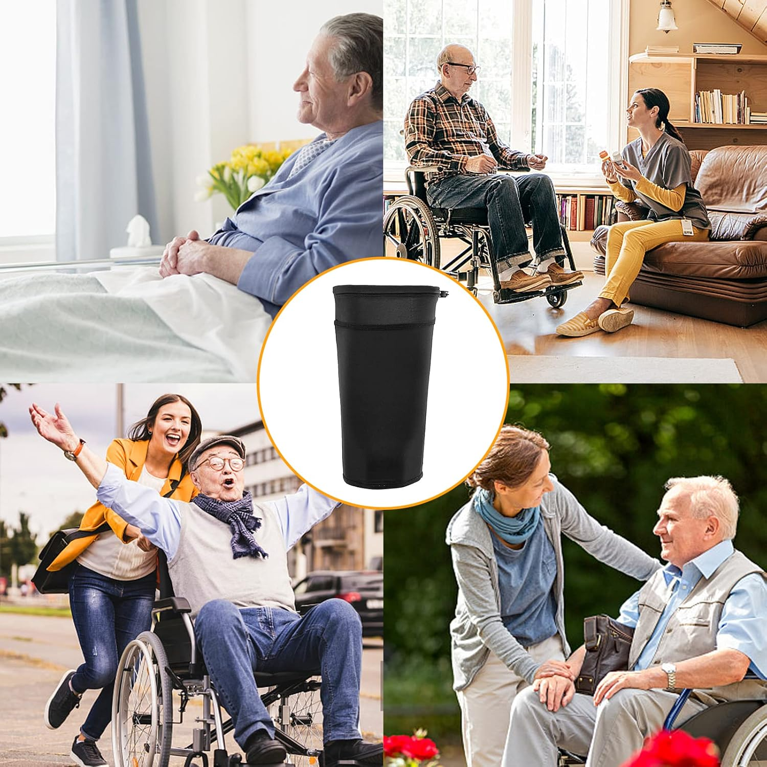 Catheter Leg Bag Holder - Fabric Foley Leg Bag Sleeve for Urinary Drainage, Catheter Sleeve Holder for Men & Women, Wheelchair & Incontinence Supplies (M) image number 5