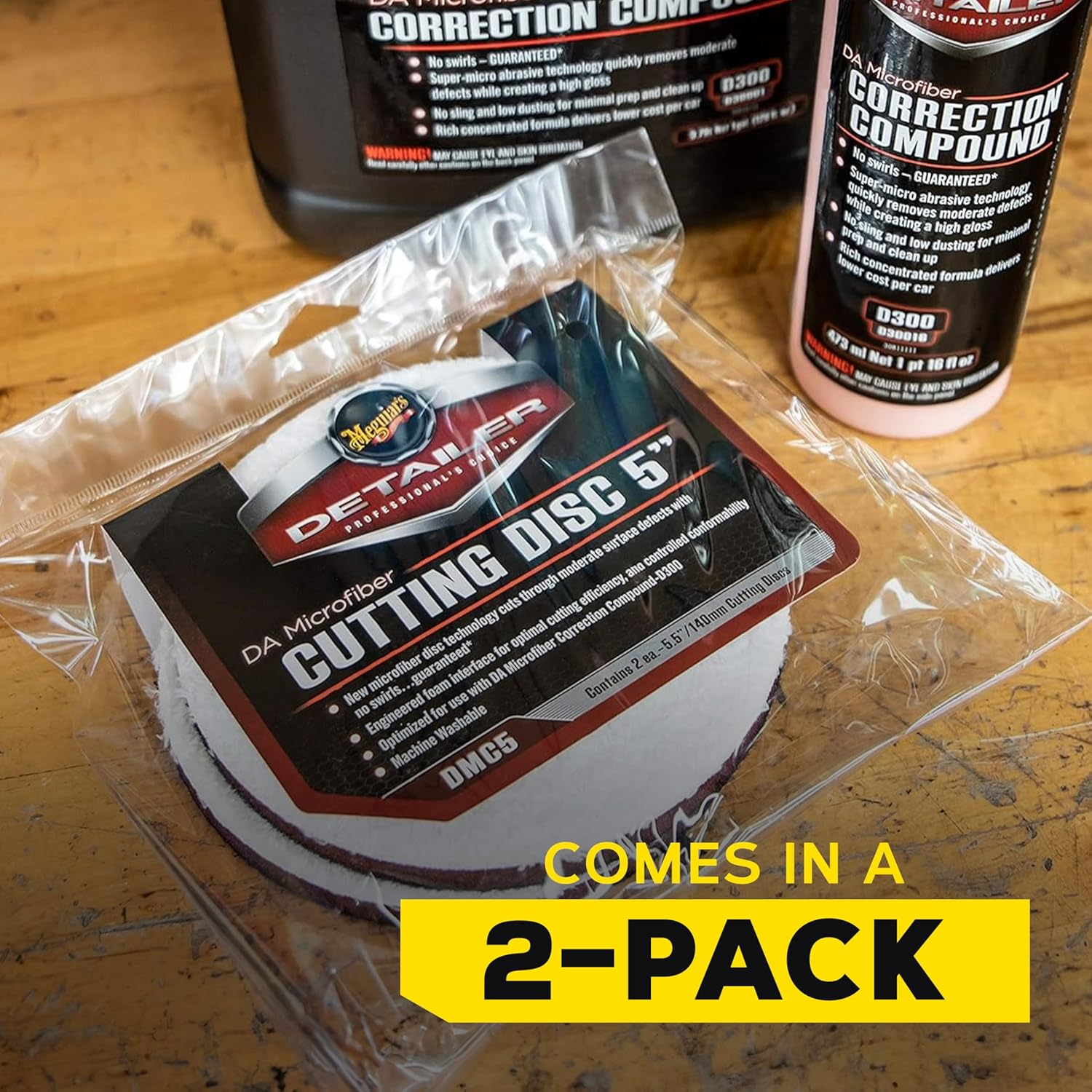 Meguiar'S DA Microfiber Cutting Disc - Microfibre Buffing Pad with Microfibre Disc Technology - Microfiber Cutting Pad for Car Cutting, Buffing, Waxing and Polishing - 5.5In / 140Mm - Twin Pack image number 3