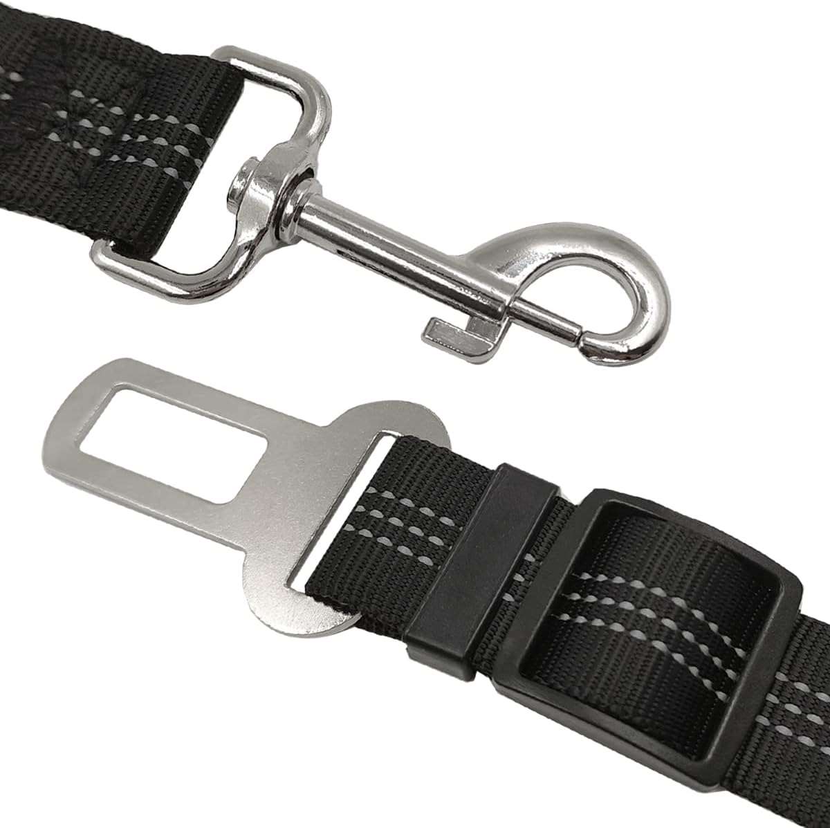 2 PCS Dog Seat Belt,Yucool Retractable Dog Car Seat Belts Safety Dog Seat Car Harness for Car Travel with Stainless Hook and Elastic Bungee Buffer(Black) image number 4