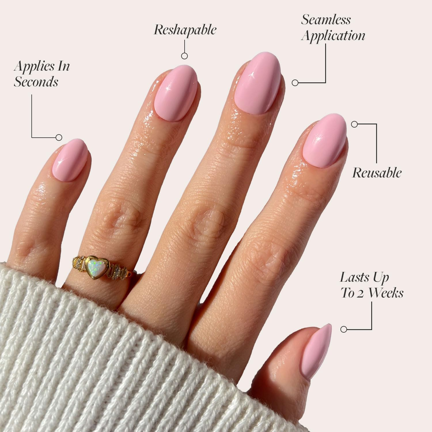 Glamnetic Press on Nails - Think Pink image number 1