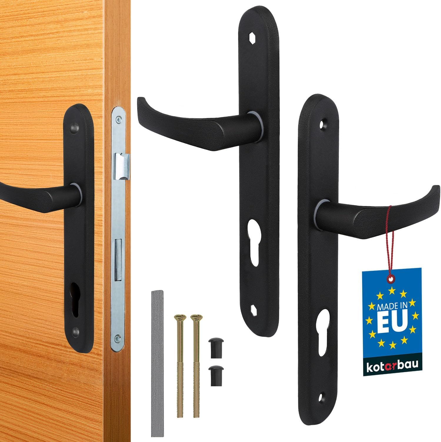 KOTARBAU&reg; Door Handle 90 Mm Right Left for Profile Cylinder Gold Door Fitting Door Handle Door Handle Set Room Door Latch Aluminium