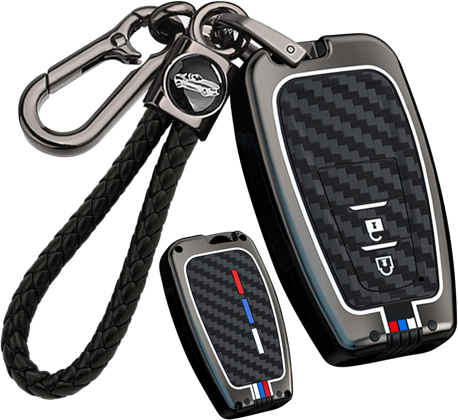 Ontto 3-Button Key Fob Cover with Fluorescent Strip Smart Remote Car Key Shell Fit for Toyota Camry CHR Highlander Corolla RAV4 Avalon Land Cruiser Prado Prius 4Runner GT86 2017-Up,Black