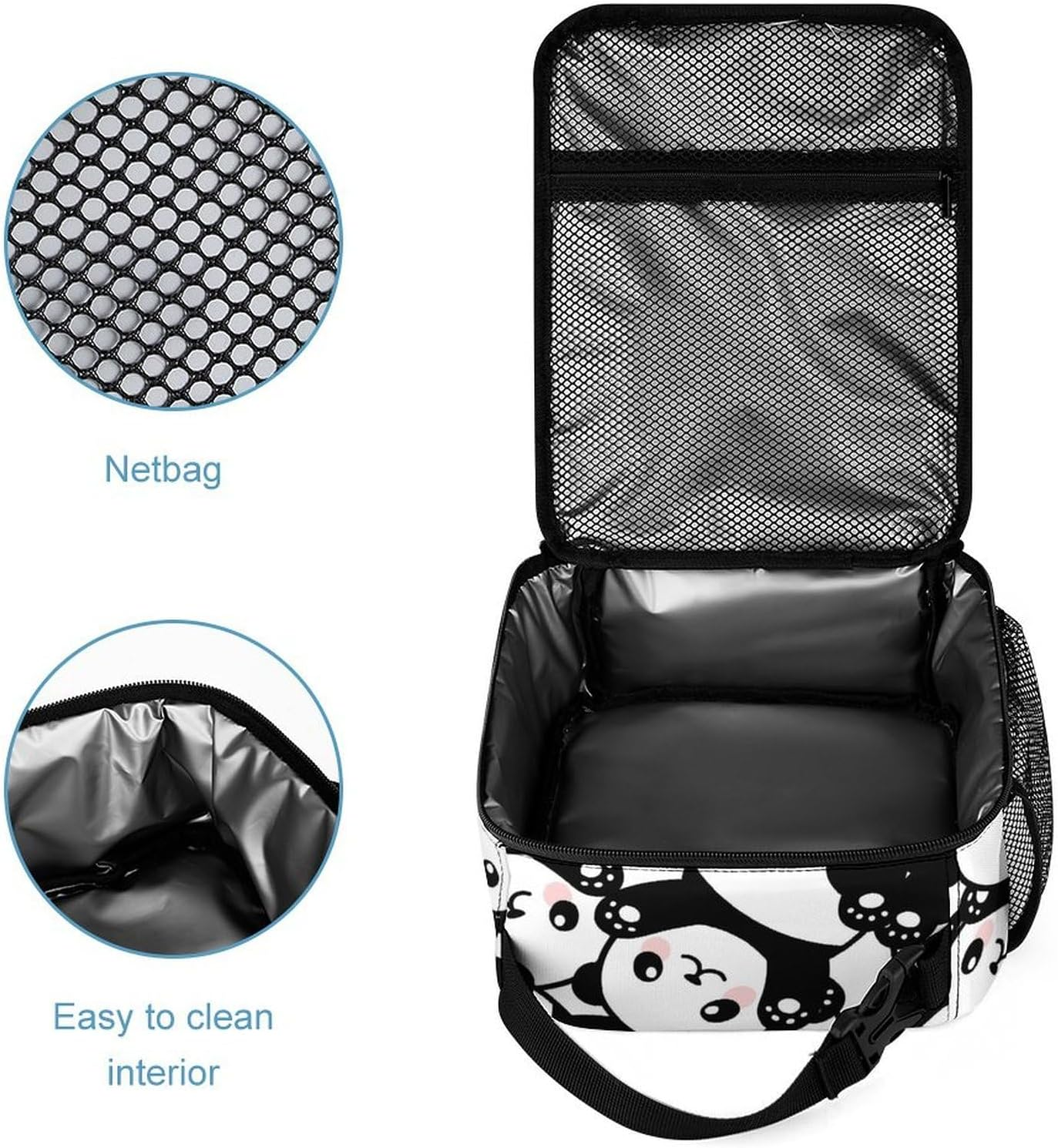 Homieblanket Panda Backpack for Kids Girls Boys School, 16 Inches Panda Bookbag, Panda Backpack for School image number 3