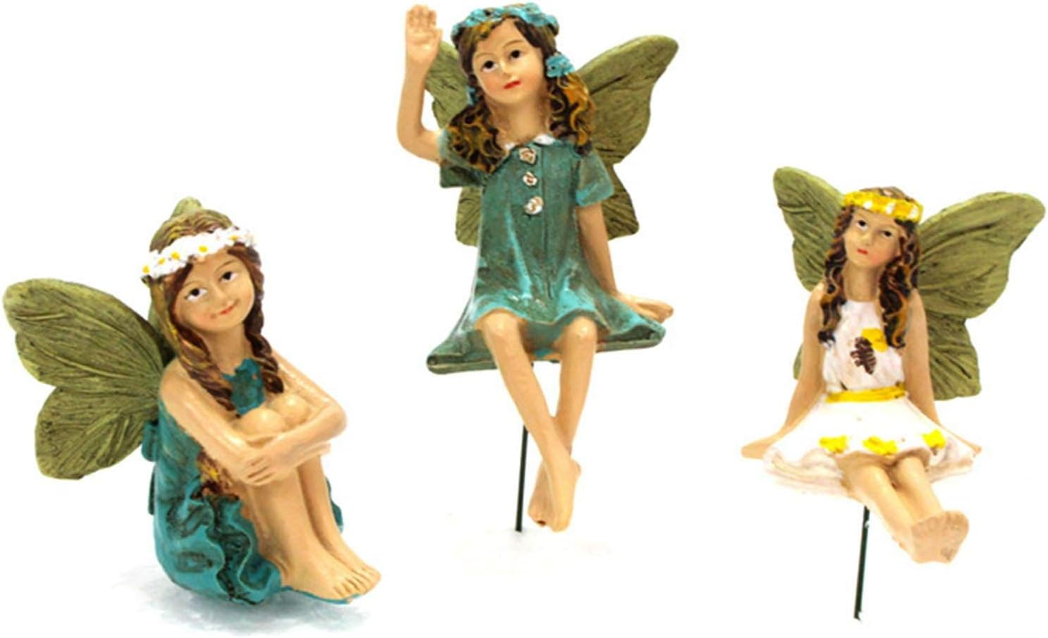 Miniature Fairies Figurines, 6 Fairy Statues, Fairy Garden Accessories, Resin Colorful Cake Decoration Statue for Outdoor Garden Yard Home Decor