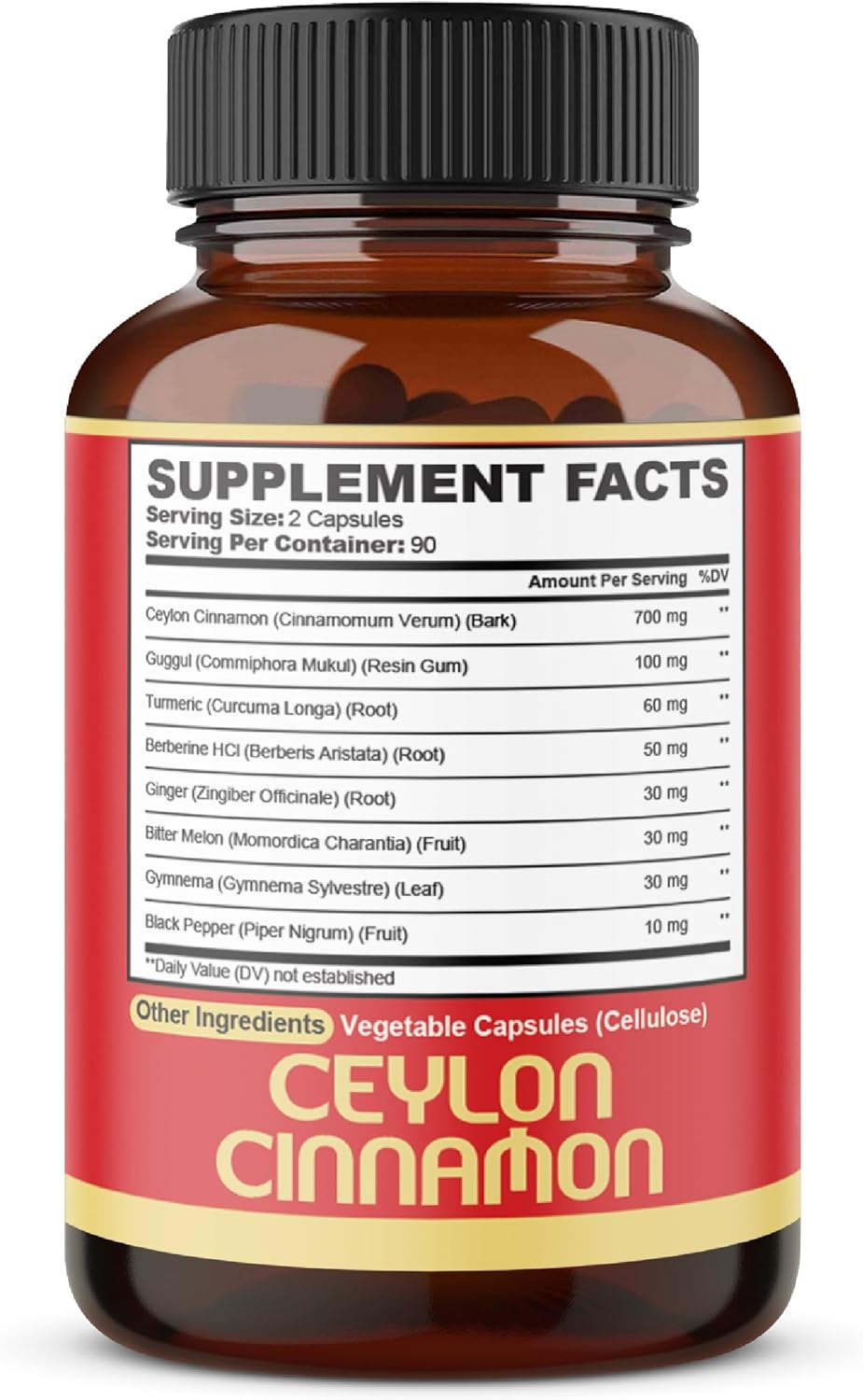 Premium Ceylon Cinnamon with Berberine - Combined Turmeric, Ginger, Gymnema Sylvestre, and 3 More - 1Pack 180 Capsules - 3 Month Supply image number 4