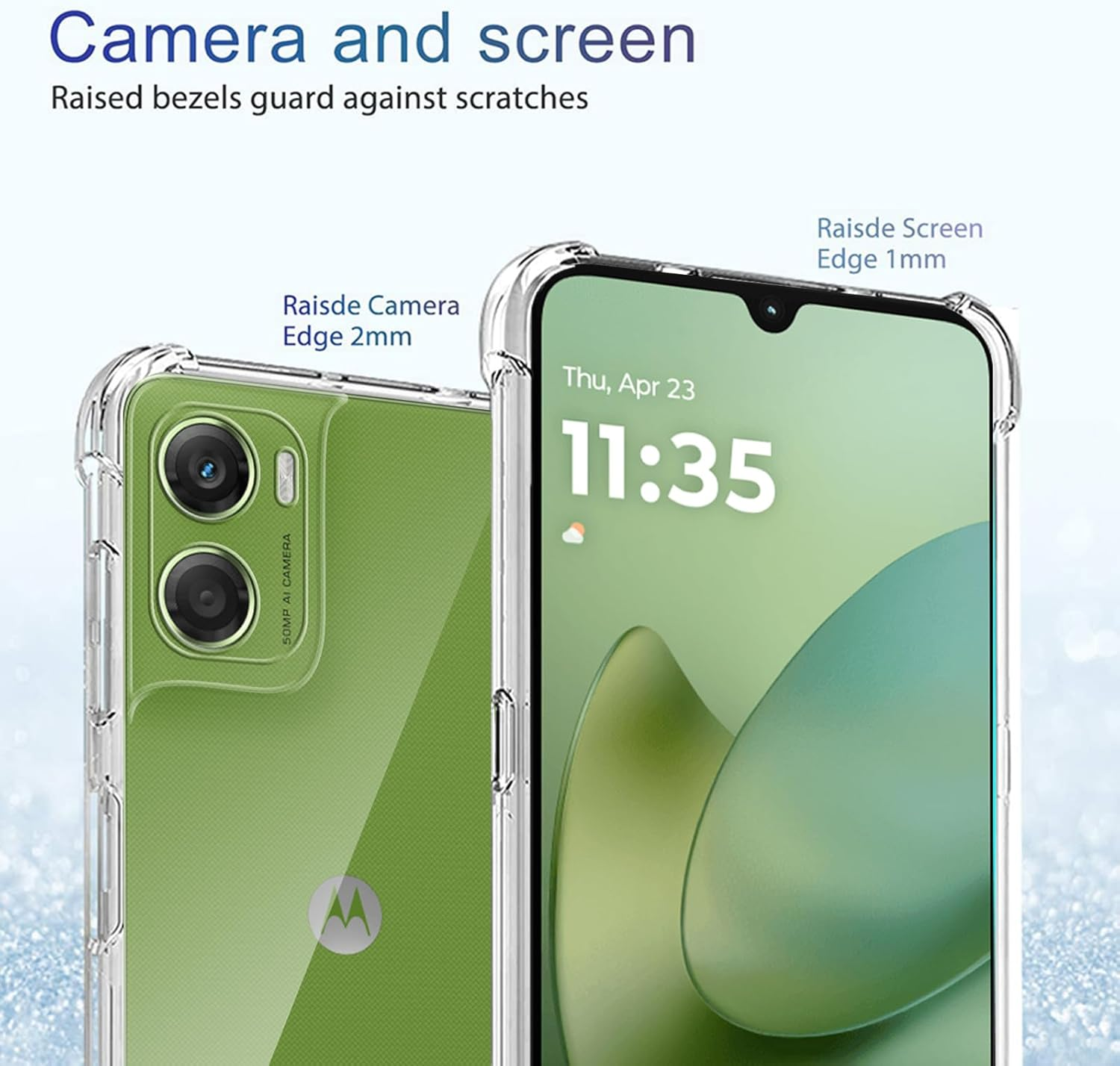 Case for Motorola Moto G06 + 2 Pack Screen Protector, ELECTRO-WEIDEWORLD Ultra-Clear Anti-Scratch Soft TPU Case Cover for Motorola Moto G06, Shockproof Phone Case with Bumper Protection, Clear