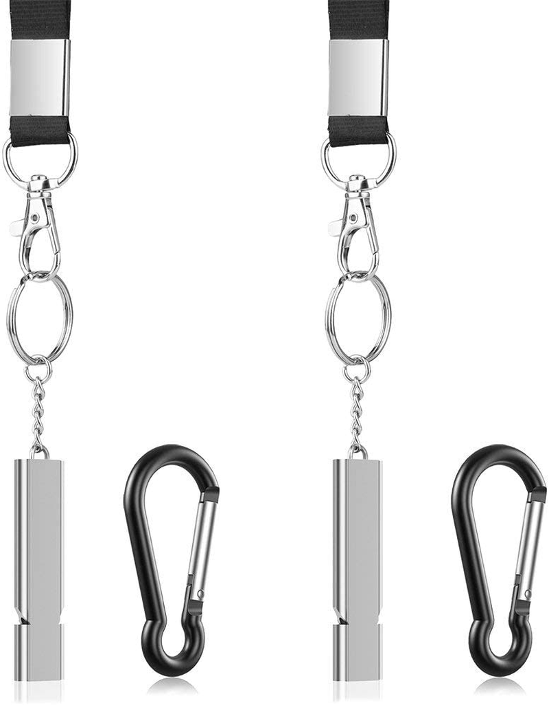 Michael Josh 2PCS Outdoor Loudest Emergency Survival Whistles with Carabiner and Lanyard for Camping Hiking Sports Dog Training image number 1