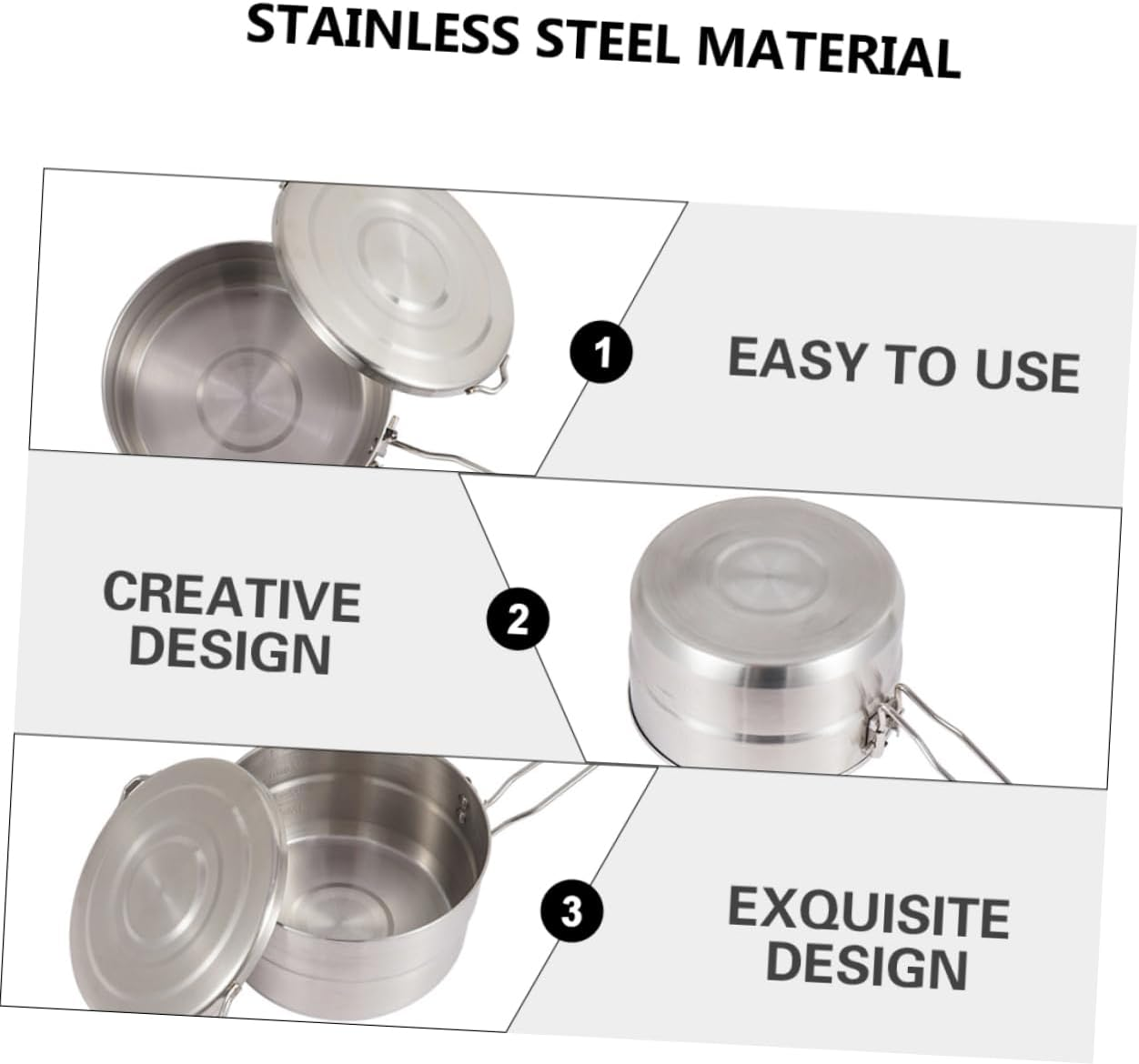 Lightweight Camping Cookware Portable Pot Hiking Picnic Folding Pot Outdoor image number 1