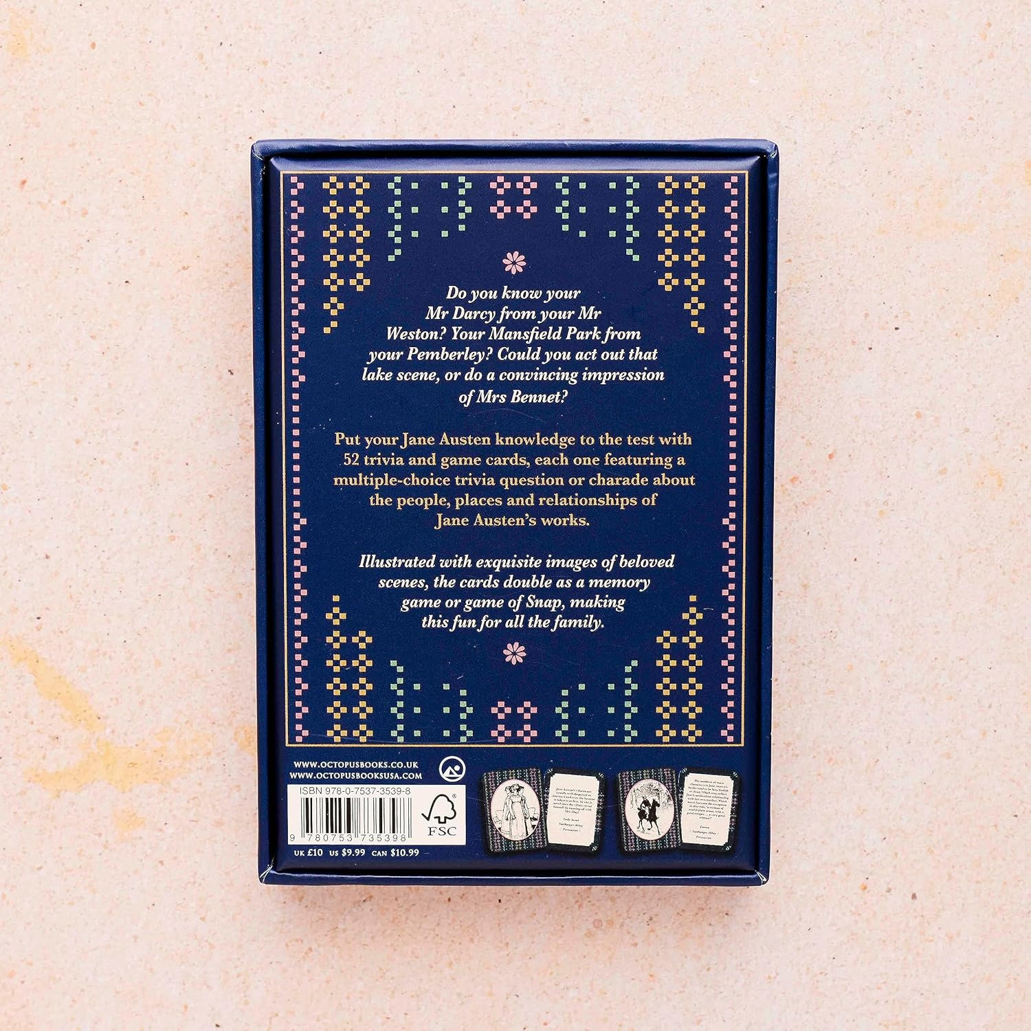 Jane Austen - a Card and Trivia Game: 52 Illustrated Cards with Games and Trivia Inspired by Classics image number 5