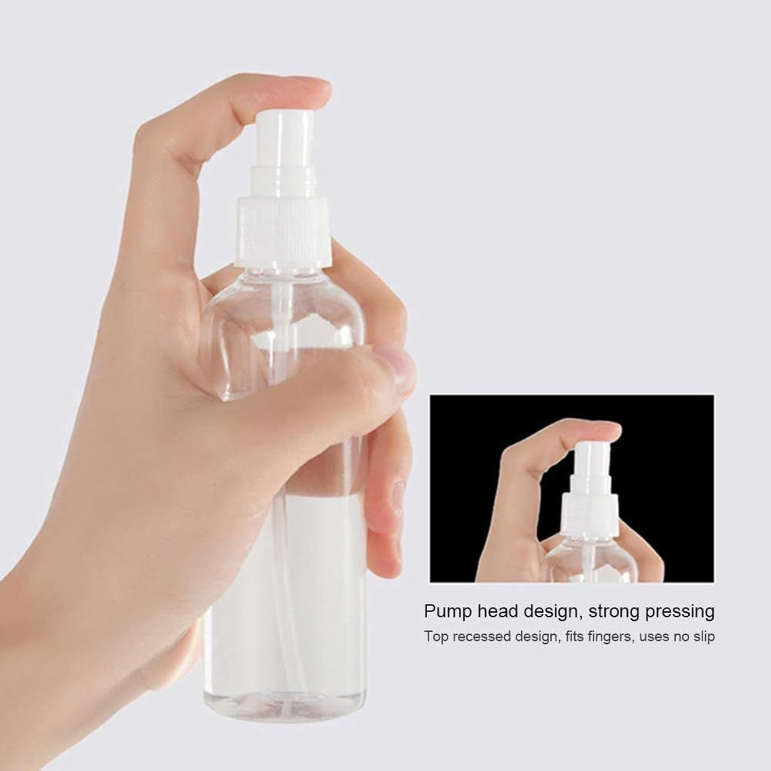 3 PACK 2 Oz Small Plastic Spray Bottles, Empty Spray Plastic for Hair, Plants, Perfume - Fine Mist, Travel Size Empty Bottles image number 5