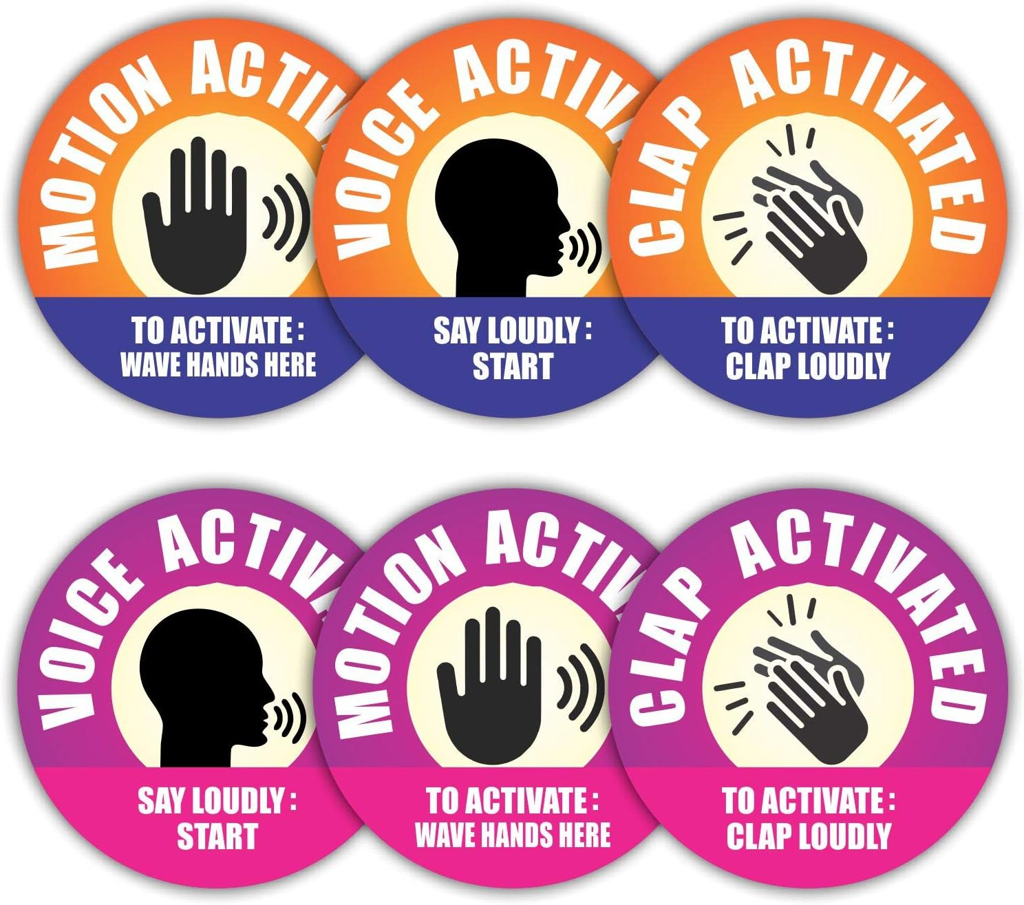 PARTH Impex Prank Stickers - (Pack of 120) 2" Large round Fake Voice Motion Clap Activated Funny Gag Gifts for Adults Kids Labels Sign for Doors Vending Machines image number 1