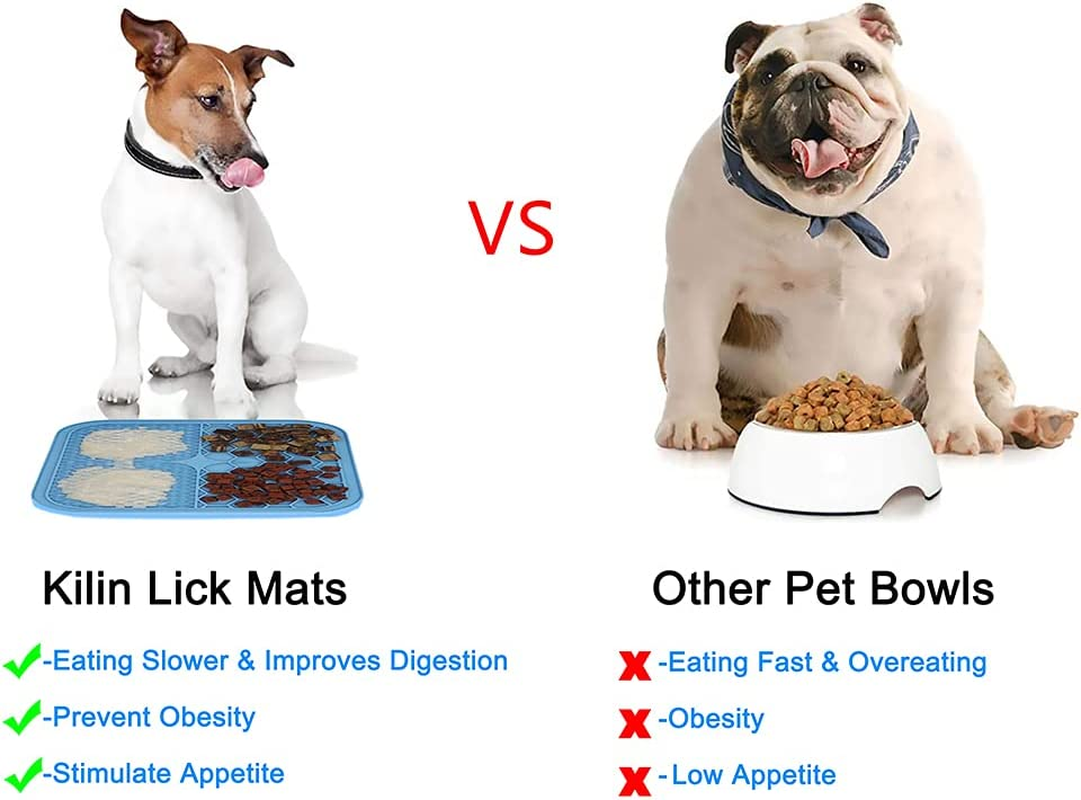 NACOCO 2 Pack Dog Lick Mat with Super Suction for Anxiety Peanut Butter Dog Licking Mat Slow Feeder Dispensing Treater Lick Pad for Pet Bathing Grooming and Training with Extra Spatula image number 6