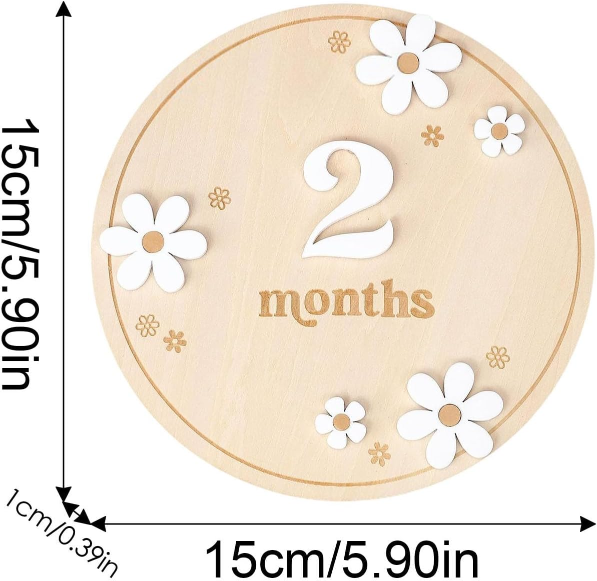 Baby Months Signs | Wood Monthly Board for Baby | Creative Wooden Memorial Blocks, Decorative Month Signs Board image number 4