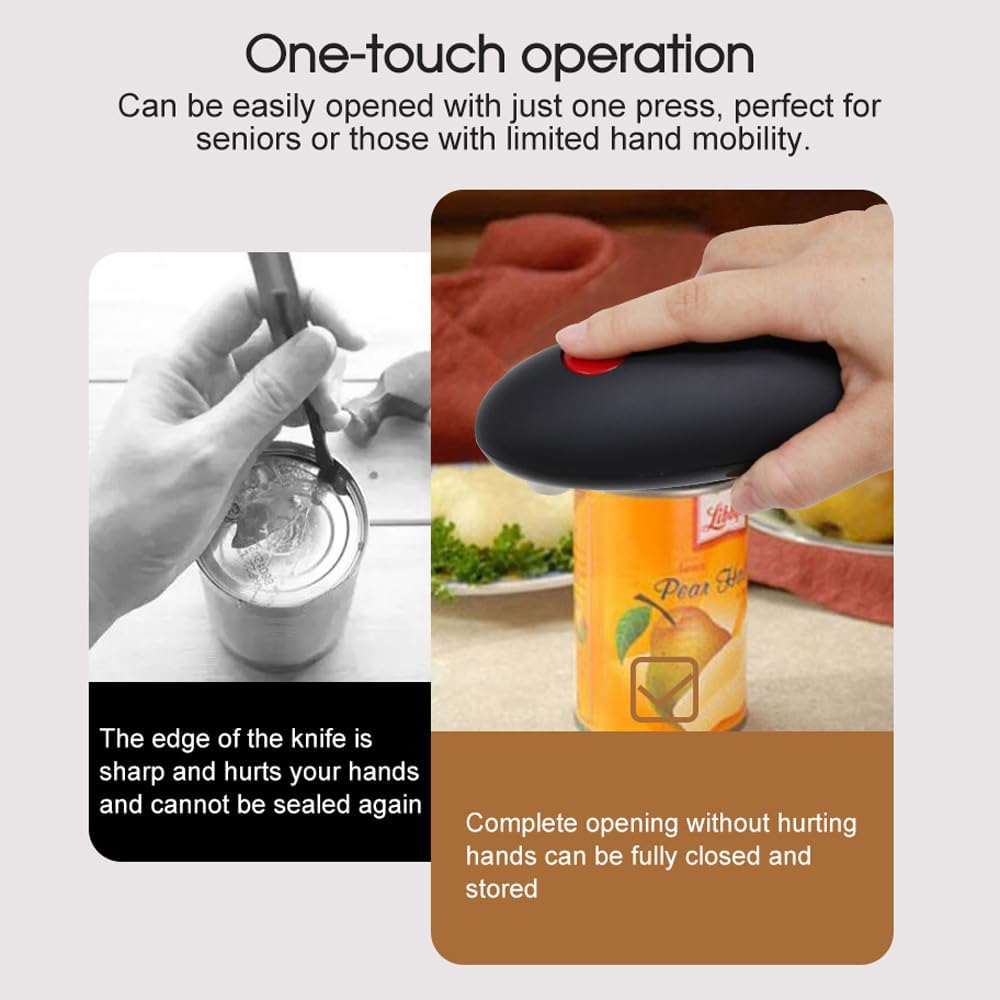 Leona Co Electric Can Opener Automatic &ndash; One Touch Hands Free Can Opener for Seniors with Arthritis, Side Cut Tin Opener, Safe Smooth Edge Can Opener for Kitchen, Travel & Camping image number 5