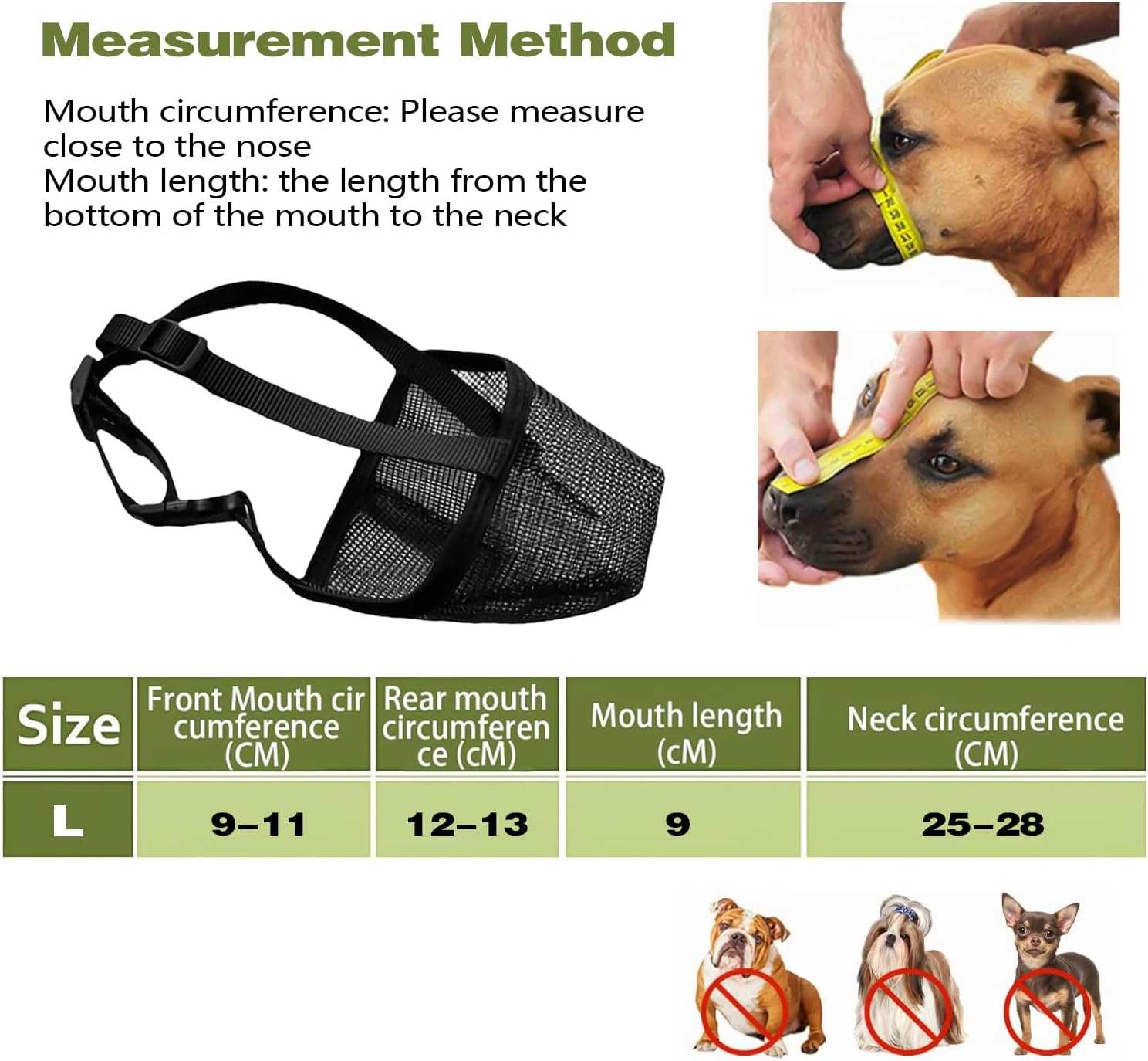 Muzzle for Dogs, Mesh Dog Muzzle for Dogs with Rounded Mesh, Dog Muzzle to Prevent Eating, Biting, Chewing, Muzzle for Small, Medium and Large Dogs (L) image number 5
