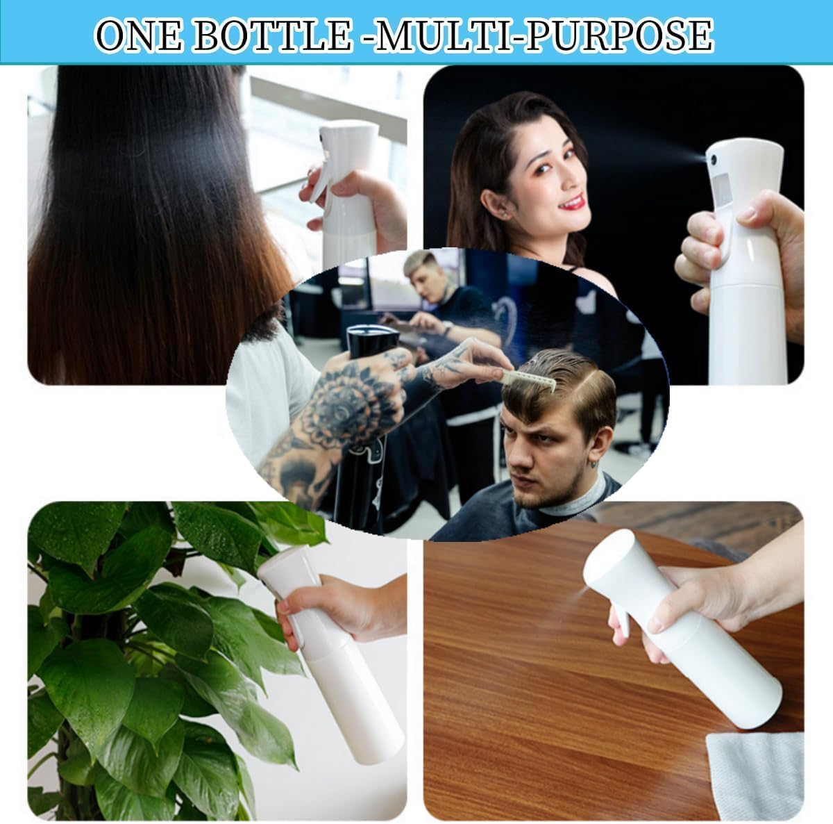 Fine Continuous Spray Bottle, 2Pcs Hair Spray Misting Bottle,Fine Mist Spray Bottle,Hair Water Spray Bottle,Continuous Mister Water Spray Bottle,Fine Mist Spray Bottle Water Mister Spray Bottle,200Ml image number 5