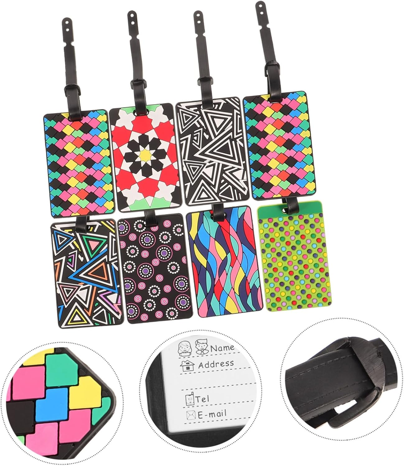 Amosfun 8Pcs Cute PVC Luggage Tags Id Korean Design for Baggage Tags and Travel Accessories image number 4