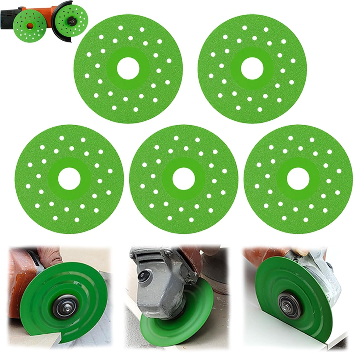 Rock Slab Cutting Disc, 4 Inch Rock Slab Flat Grinding Cutting Piece, Diamond Chamfered Saw Blades for Cutting and Grinding Tile and Marble (5) image number 5
