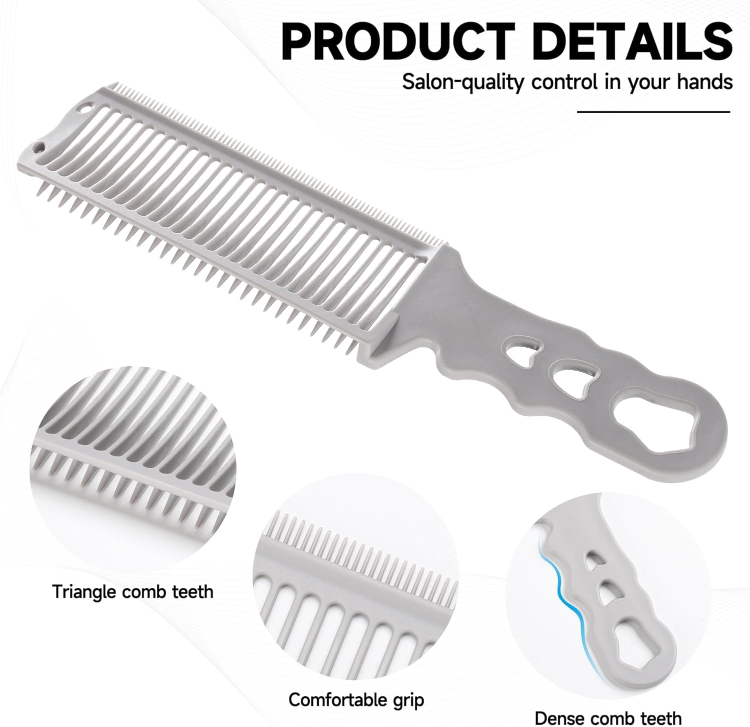 2Pack Blend Friend Fade Comb - Professional Barber Fading Comb for Men, Versatile Haircut Tool with Blend Frend Design, Ideal for Fade Styling at Home, Salon or Professional Use (Gray)