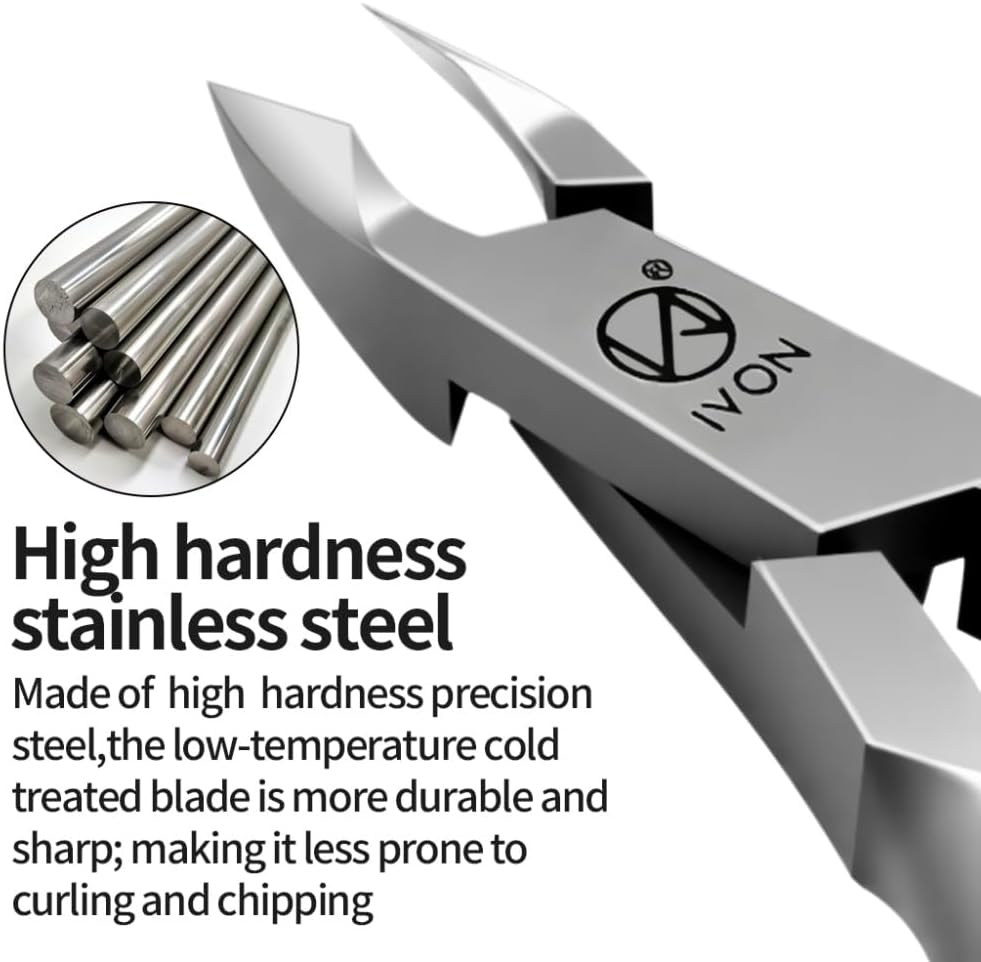 IVON Salon-Quality Cuticle Trimmer, Premium Stainless Steel Cuticle Cutter for Tiny Areas, Professional Manicure Nail Care Tool