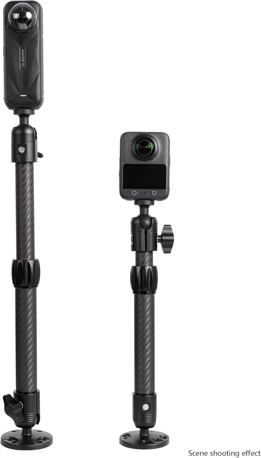 Carbon Fiber Double Socket Arm - Telescopic Extension from 10 to 13.8 Inches, Adjustable Lightweight Arm Compatible with RAM B Size Mounts & Standard 1&rdquo;(25Mm) Ball Components image number 1