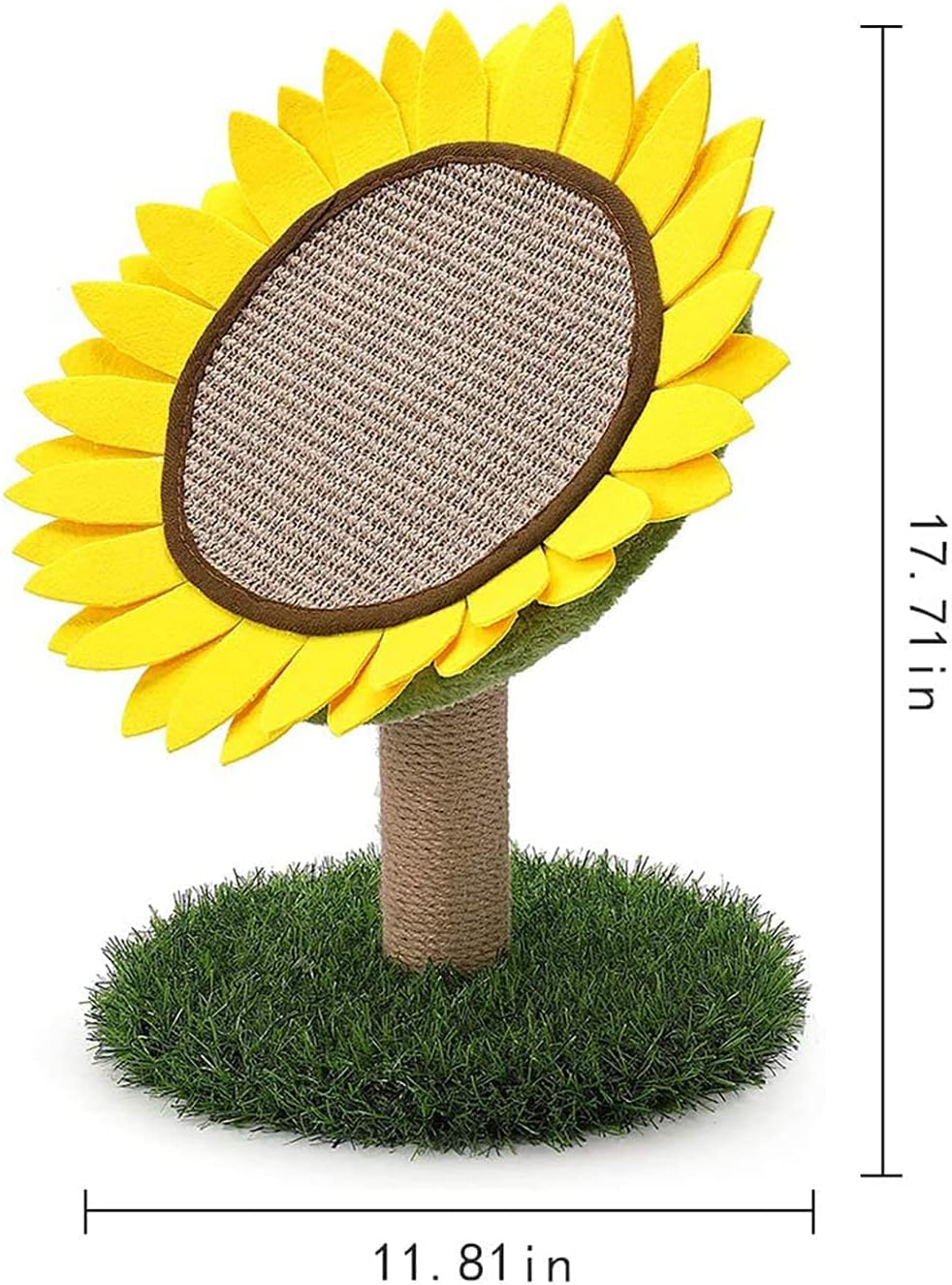 TOMVAES Mushroom Cat Scratching Post, Sisal Rope Scratcher, Interactive Cat Toy, Cat Tree Climbing Tower, Sunflower image number 5