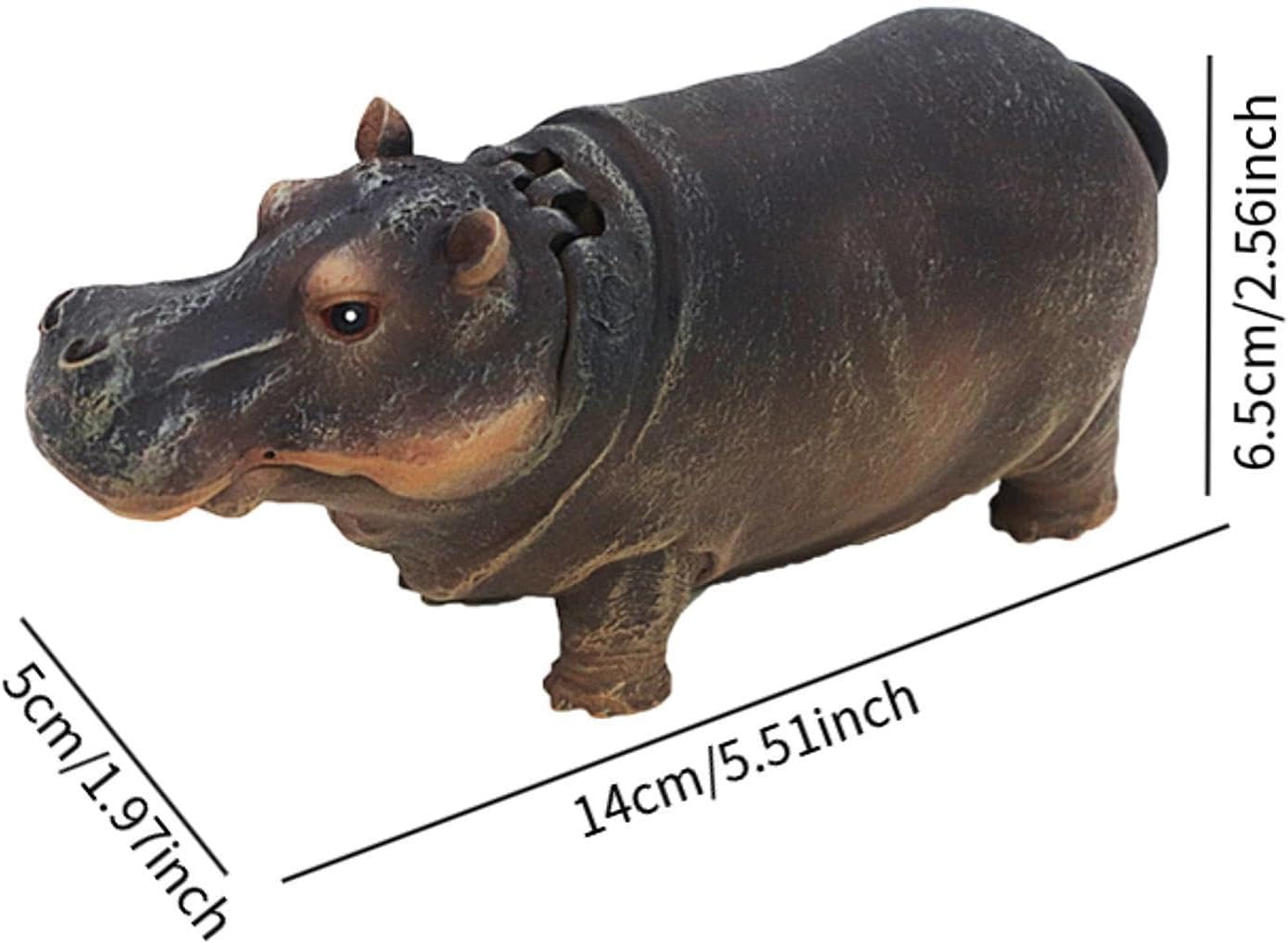 ＡＷＨＡＯ Fish Tank Bubbler Decoration, Air Bubbler, Hippo Sculpture, Resin Aquarium Ornament for Turtle Tank