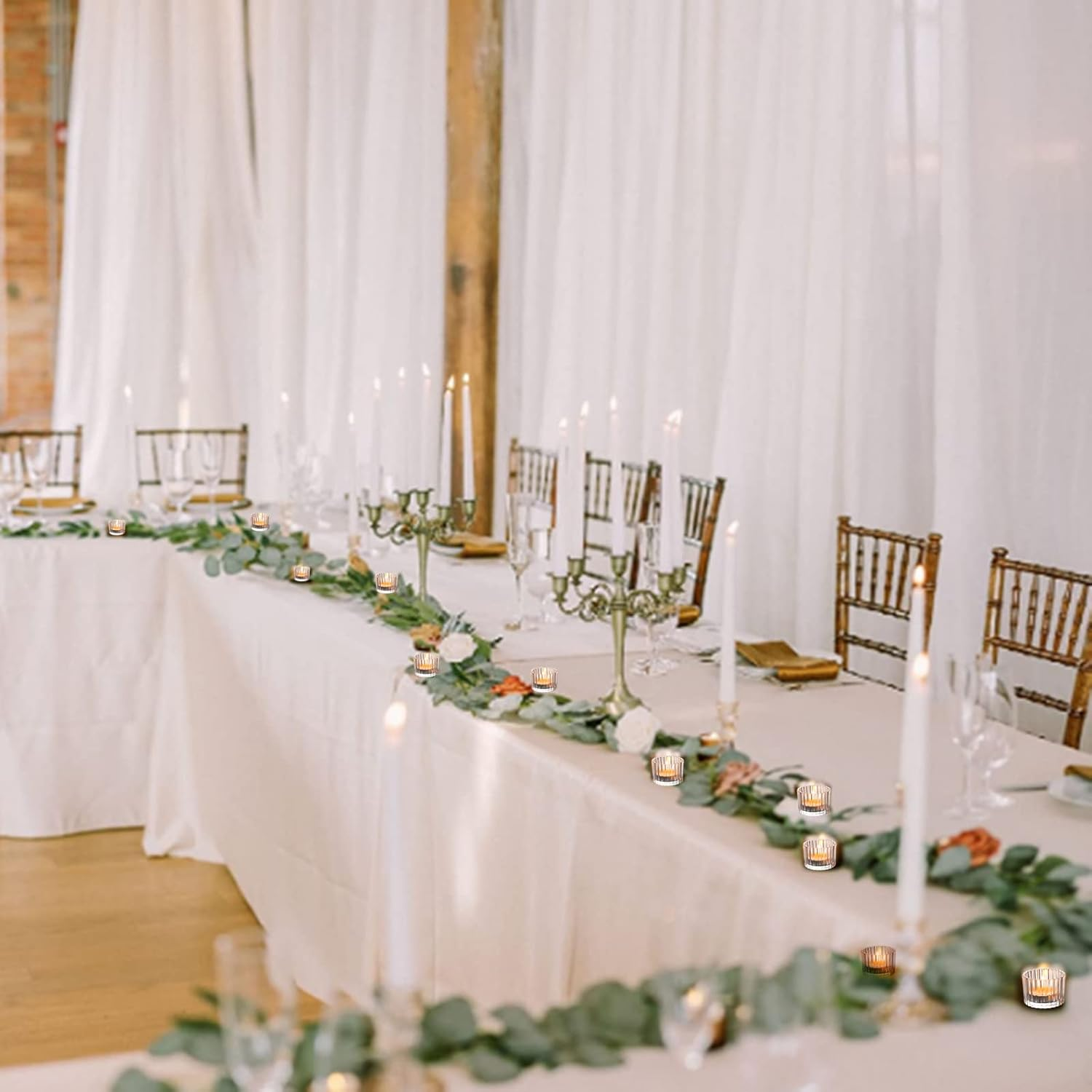 VOHO Tealight Candle Holder Set of 24, Glass Tea Lights Candle Holder for Birthday Decorations, Crystal Clear Candle Holders for Table Centerpiece(2 in X 1.4 In, Clear) - 12, Grey image number 5