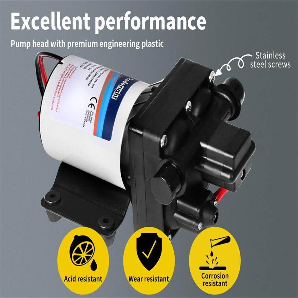 12V Caravan Water Pump High Pressure Self-Priming Rv Camping Boat 70PSI 20.8L/M image number 5