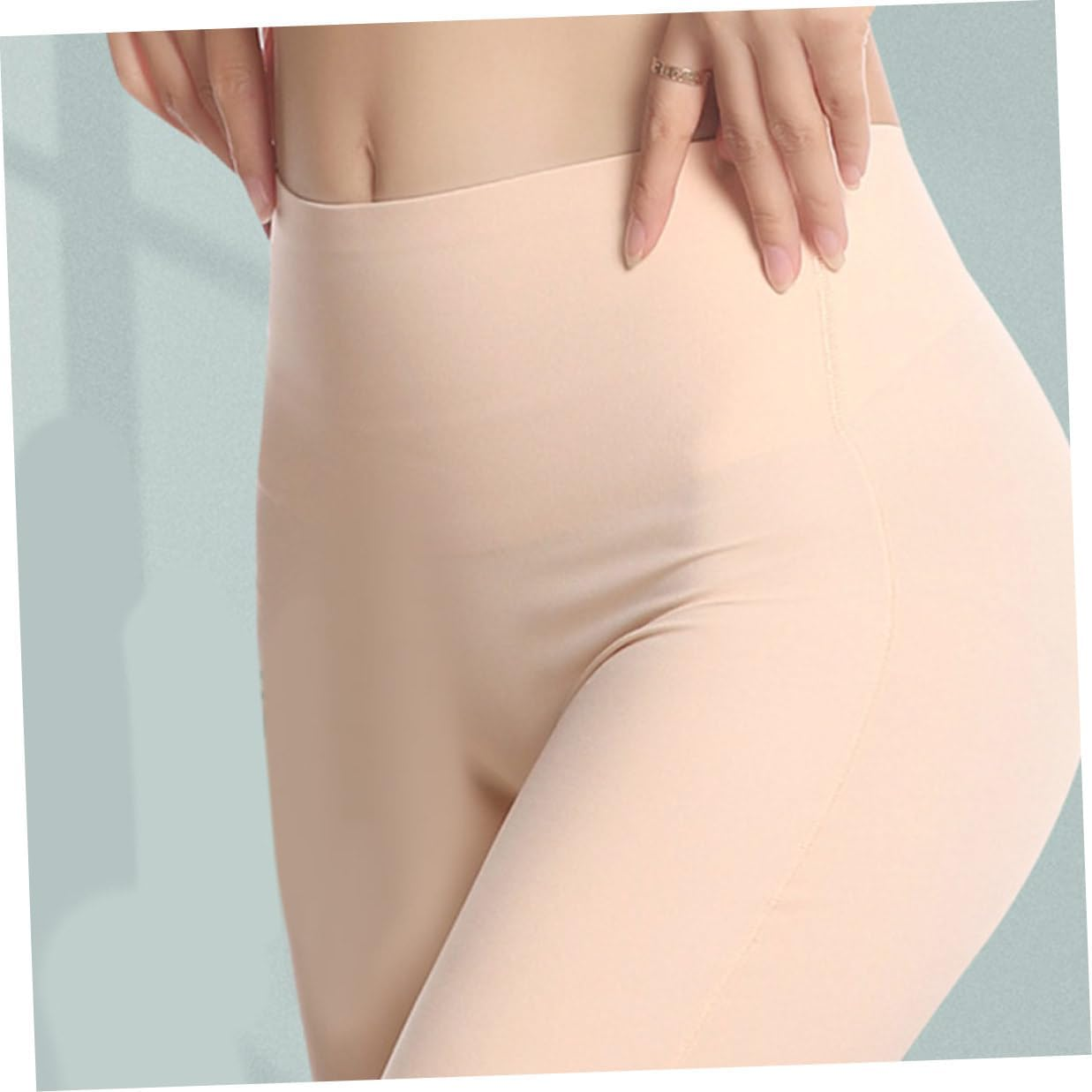POPETPOP Women High Waist Safety Pants Pregnant Briefs Seamless Breathable Maternity Underwear Abdomen Support for Comfortable Daily Wear Khaki image number 3