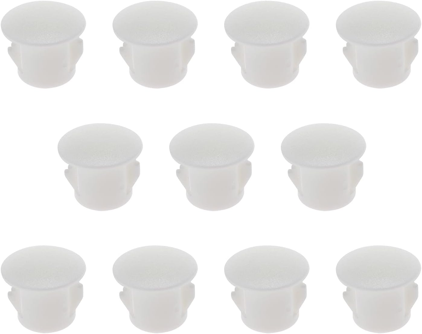 Ecsing 100PCS Hole Plugs White Plastic 10Mm Snap in Locking Hole Tube 10-10.5Mm Steel Furniture Fencing Post Pipe Insert End Caps for Cupboards Wardrobes Cabinets Funiture