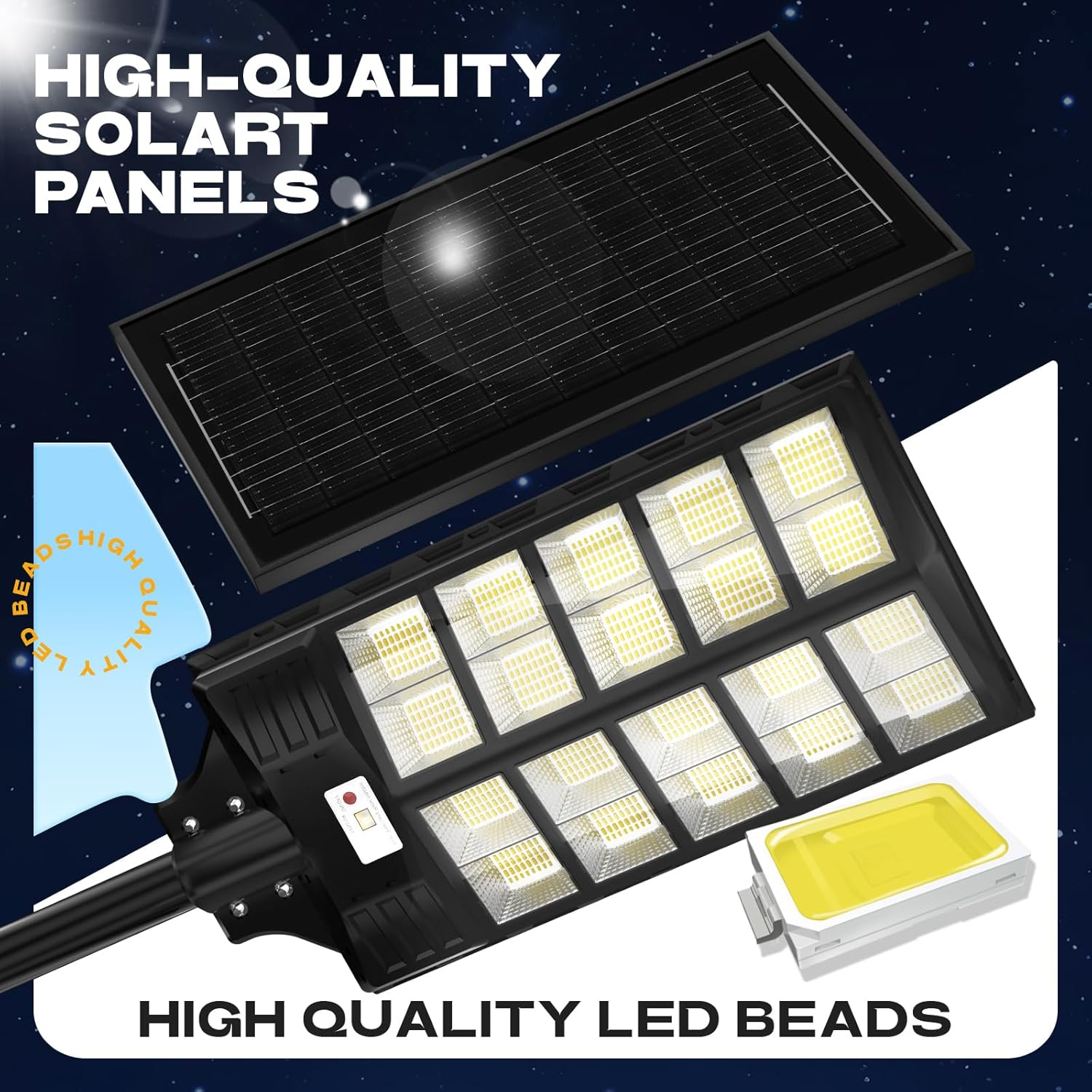 Solar Street Lights,2800W Solar Parking Lot Lights Commercial Grade 480000LM Solar Lights Outdoor Waterproof Dusk to Dawn Outdoor Lighting Motion Sensor with Remote Control image number 3