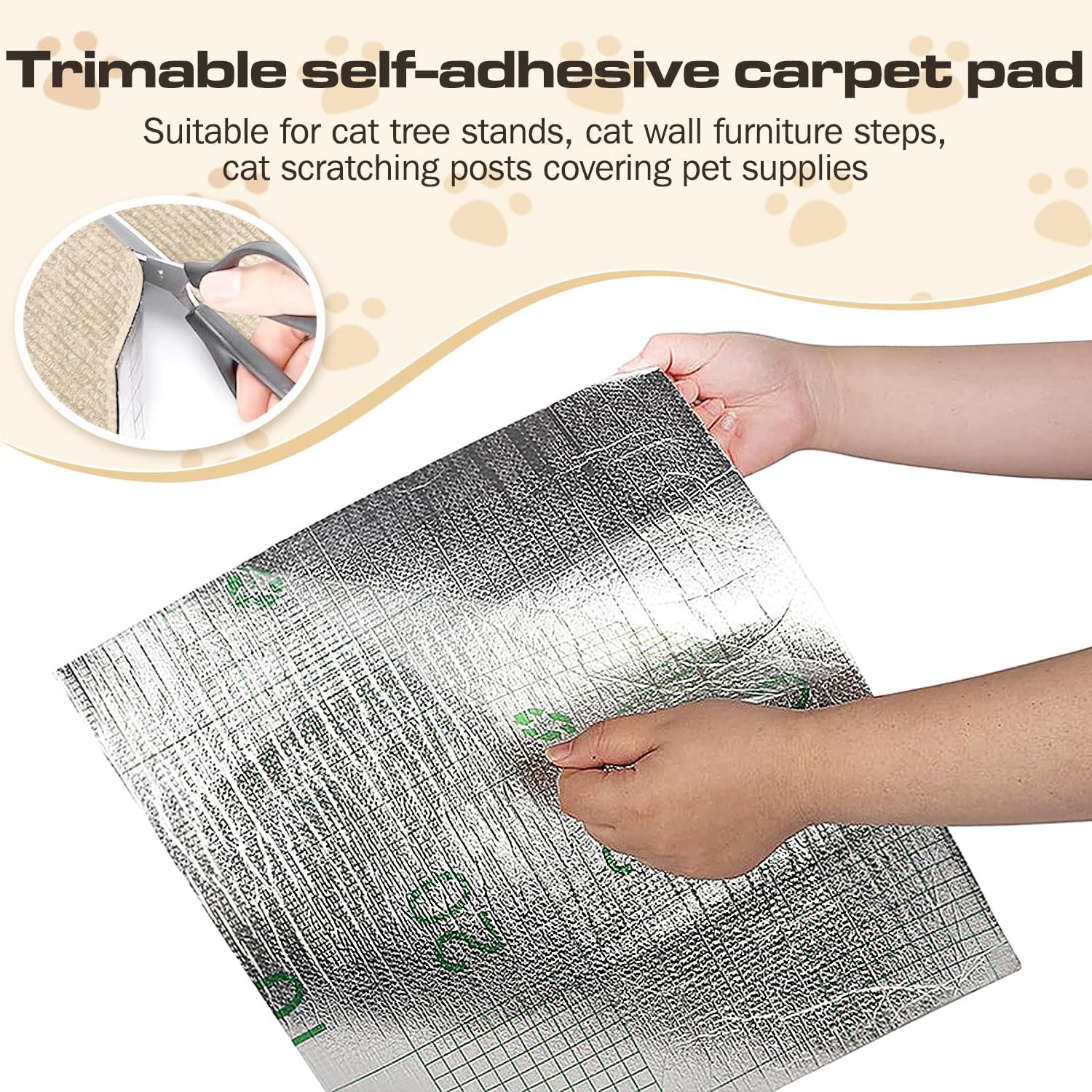 200 Cm X 40 Cm Cat Scratching Boards, Self-Adhesive Scratching Mat, Climbing Cat Scratcher, Scratching Mat for Cats, Scratch Protection, Cat Scratching Mat for Protects Carpets, Sofa, Furniture image number 6