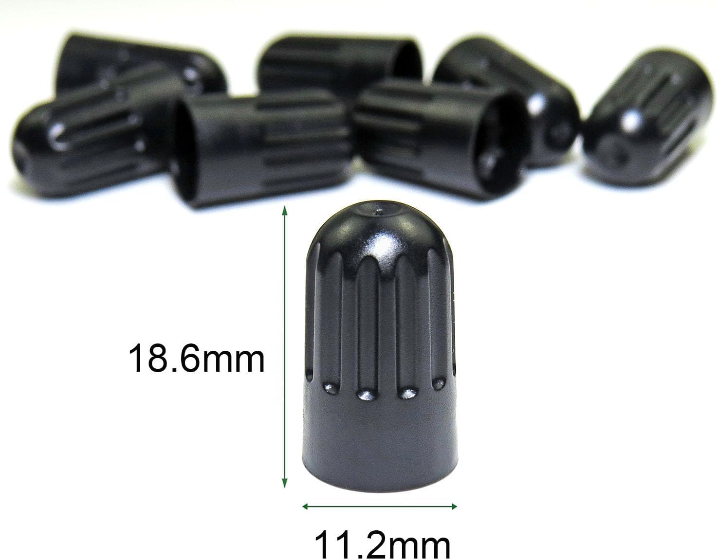 Plastic Valve Stem Covers Black Tire Valve Caps with Gasket Universal Long Air Dust Covers Fit TPMS20008 Rubber Valves (8 Pack) - Model 2 image number 7