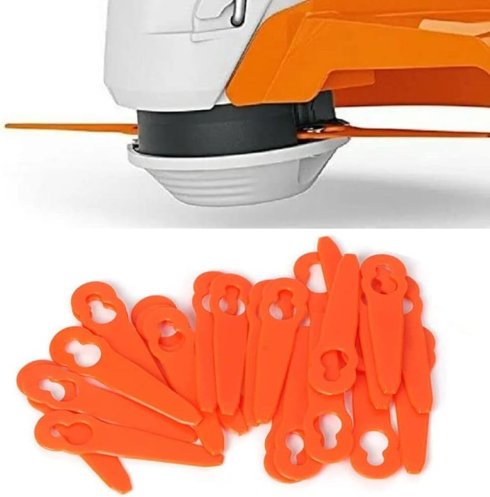 50PCS Plastic Blades Replacement for STIHL Polycut 2-2 FSA 45 FSA 57 FSE 52 / Sun Joe 24V-GT10 Lawnmower Trimmer Grass Cutter Tools Garden Lawn Mower Trimmer Blade Replace# 4008 007 1000 image number 2