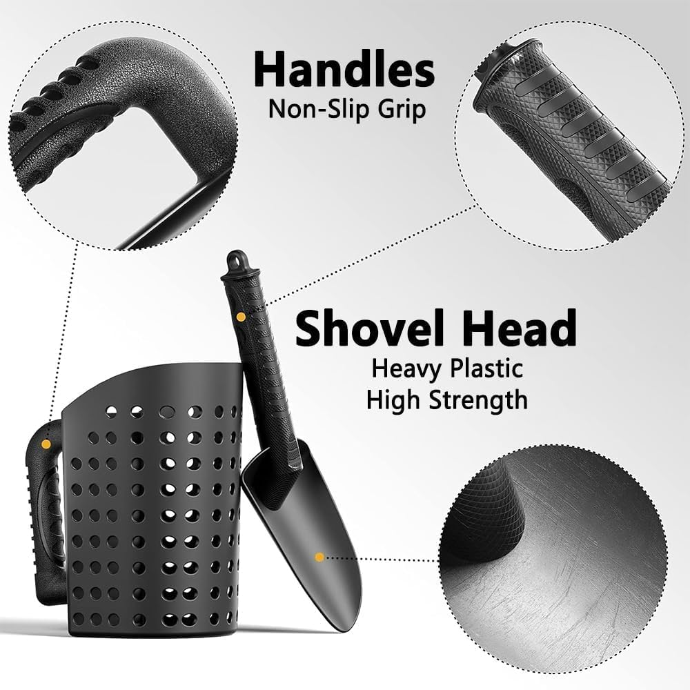 WADY Beach Spade, Metal Detecting Shovel, Metal Detector Accessories, Garden Spades, Set Portable, for Digging for Metal Detecting, Beach Shelling, Sand Sifter at the Beach & More for Kids and Adult