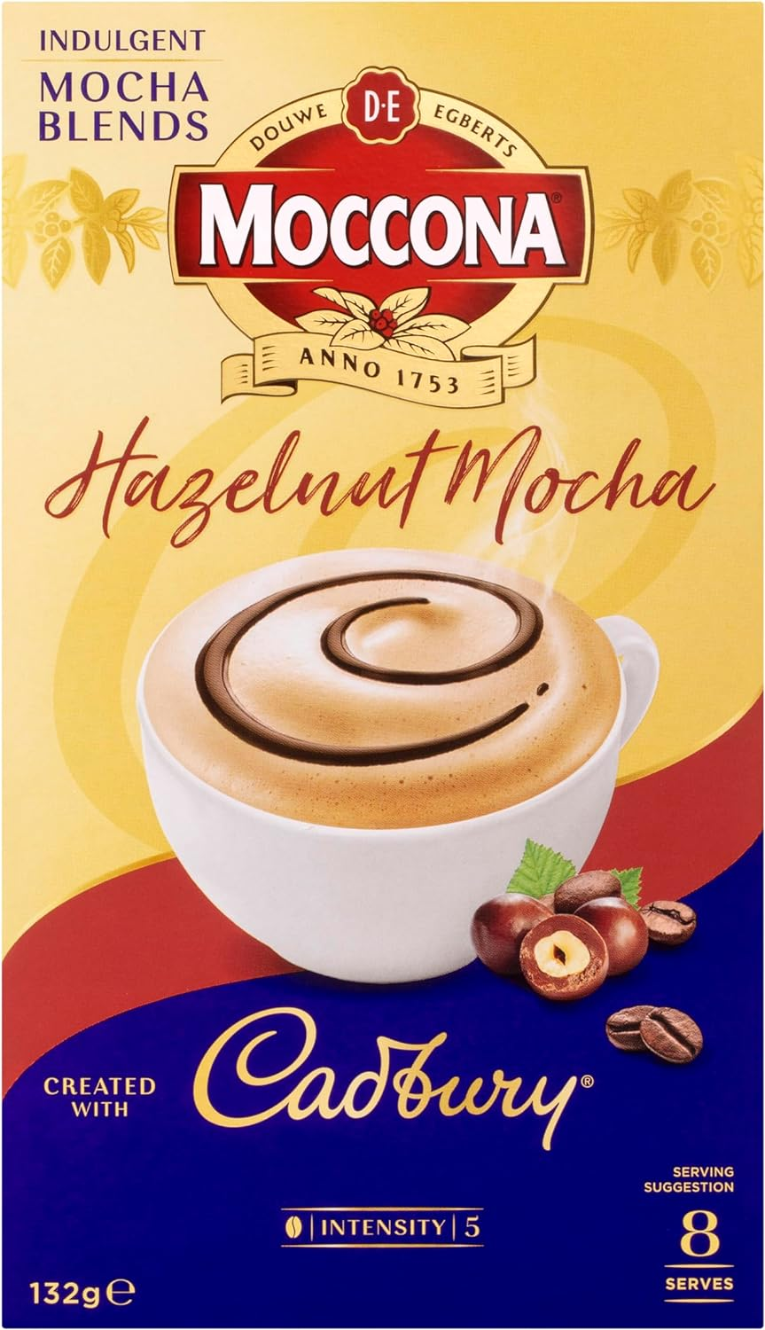 Moccona Cadbury Hazelnut Mocha - 40 Individual Sachets (8 X 5 Pack) image number 1