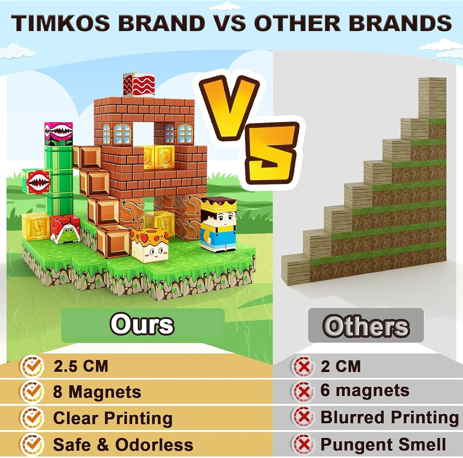 Magnetic Blocks Cubes 132PCS for Boys & Girls Age 3-4 4-5 6-8,STEM Montessori Sensory Toys for Toddlers for 3+ Years Old, Magnetic Construction Toys image number 5