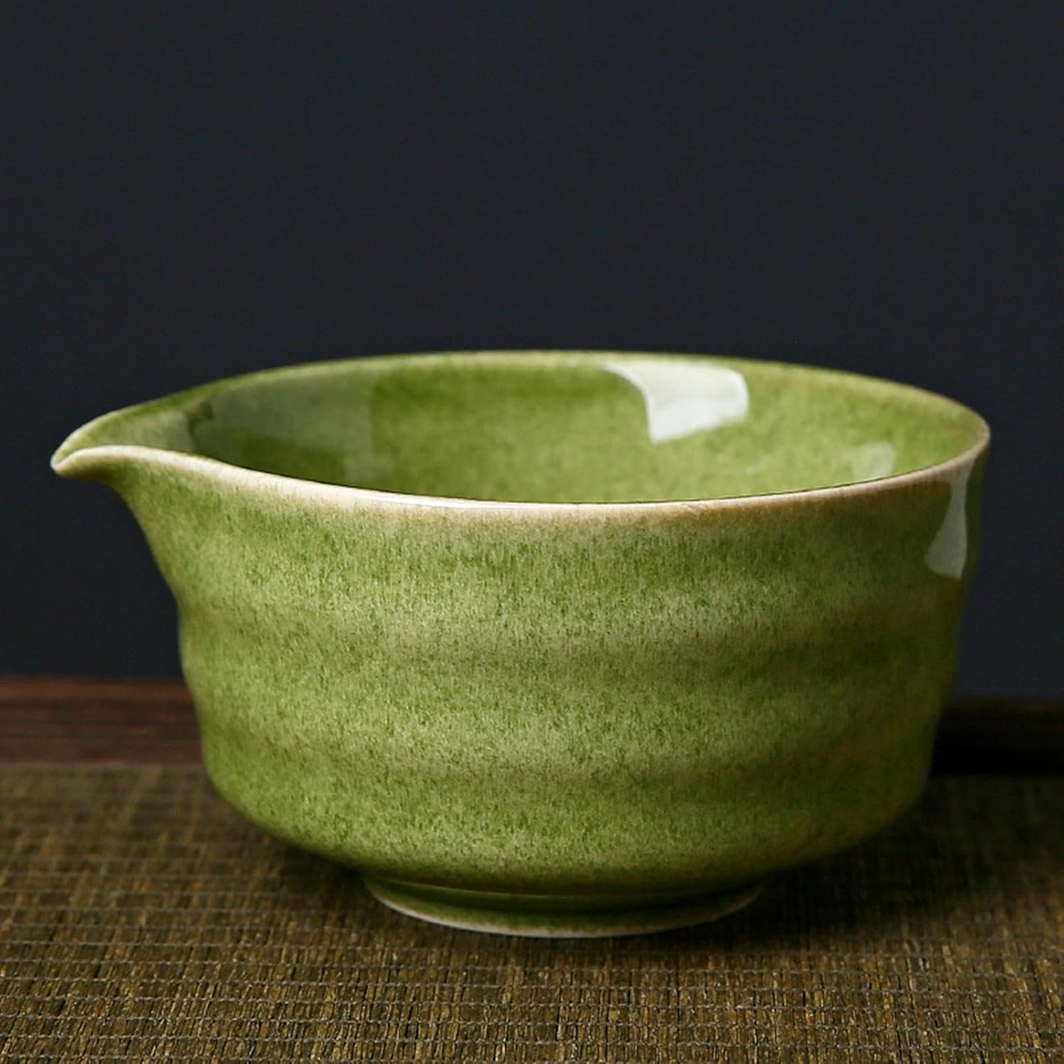 Siabiced Ceramic Matcha Bowl, Japanese Teacup 450Ml, Chawan Tea Making Tools, Traditional Handmade Porcelain Tea Bowl For, Dark Green image number 6