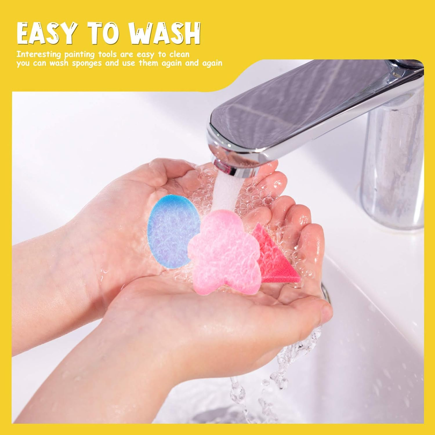 42Pcs Sponge Painting Shapes EVA Sponge Painting Stamper, Painting Craft Sponge for Toddlers Assorted Pattern Early Learning Sponge for Kids image number 5