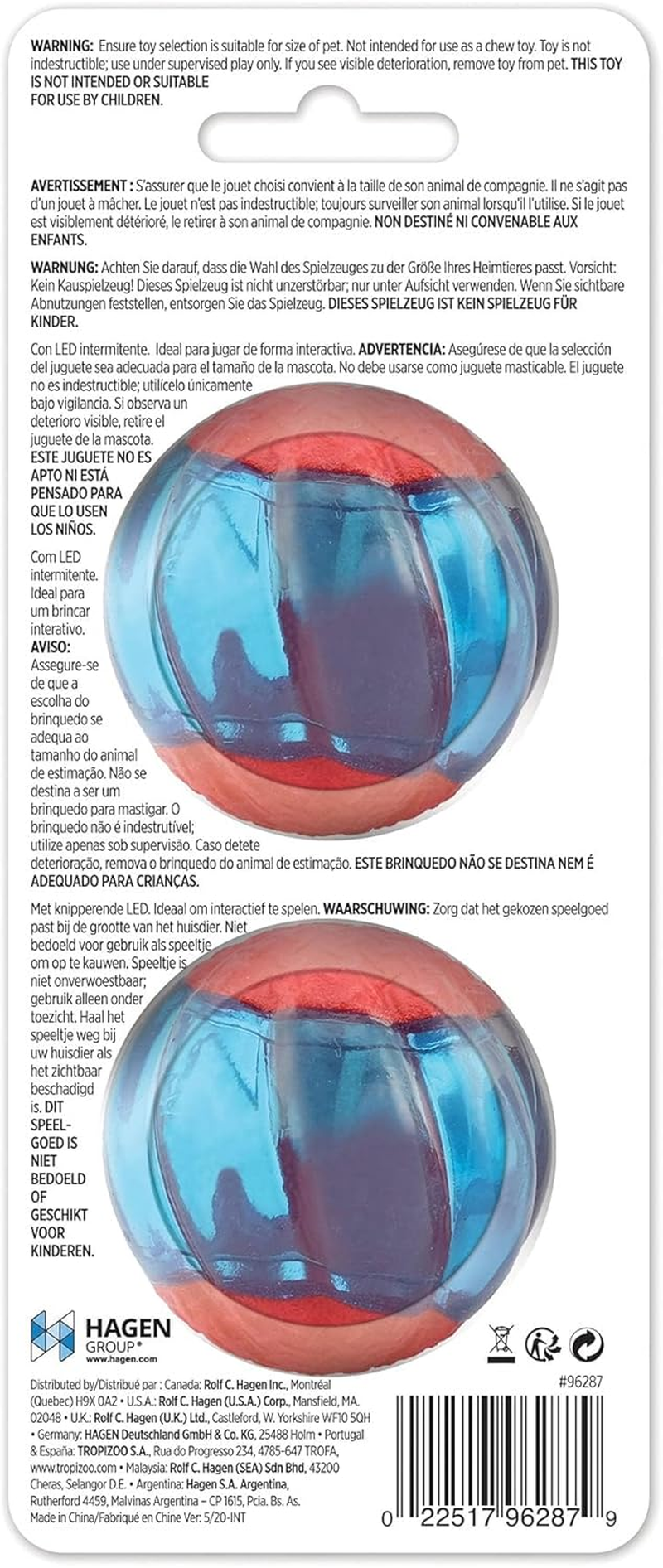 ZEUS Duo Balls with LED, Interactive Dog Toys, Small (96287) image number 5