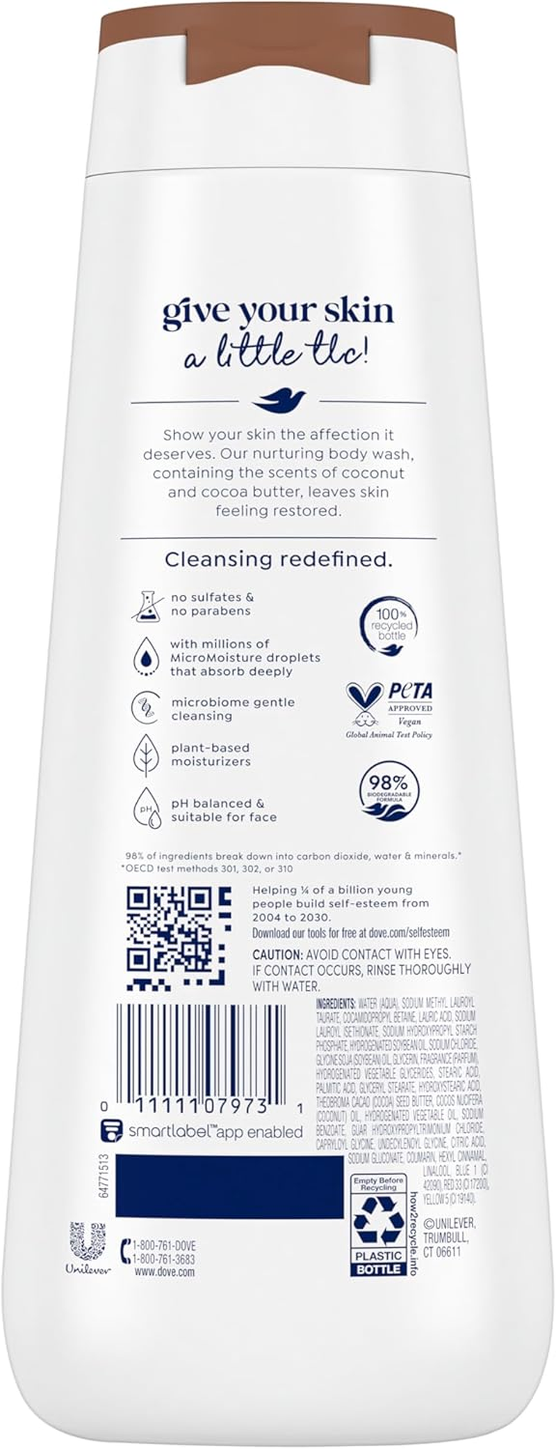 Dove Purely Pampering Body Wash, Coconut Milk with Jasmine Petals 22 Oz image number 3