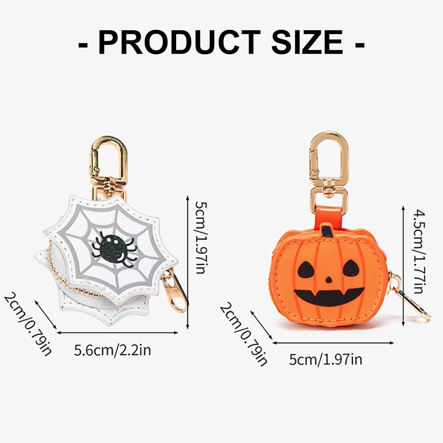 [Xinsheinelry] Small Leather Coin Purse Keychain Pumpkin Purse Bag Charm Accessories for Handbag Women Bag Charm Accessories