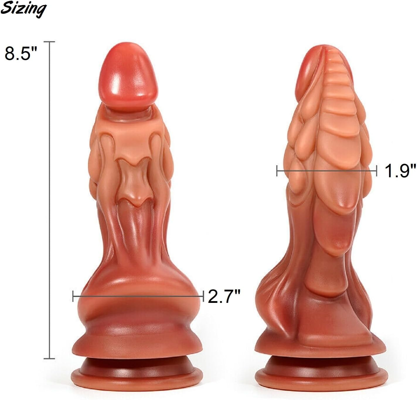8.5" Realistic Dildo Dong Silicone Dragon Monster Thick Large Dildo G-Spot Stimulating Big Ribbed Huge Thick Anal Fantasy Alien Suction Cup Dong Adult Sex Toy image number 4