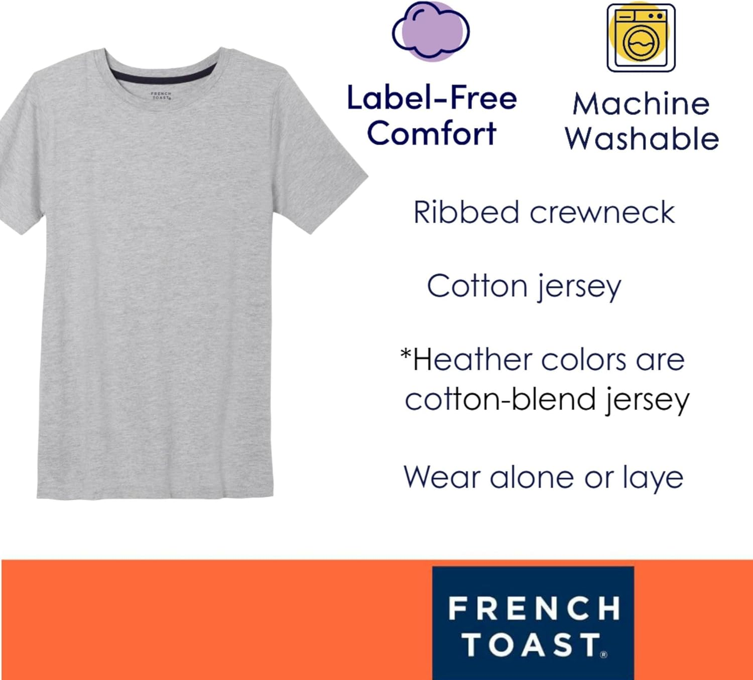 French Toast Boys' Short Sleeve Crew Neck Tee Shirt image number 4