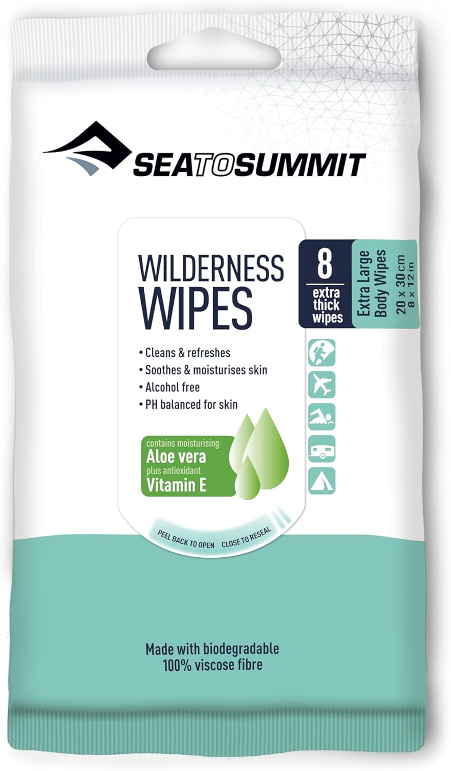 Sea to Summit Wilderness Wipes, Extra Large (Pack of 8)
