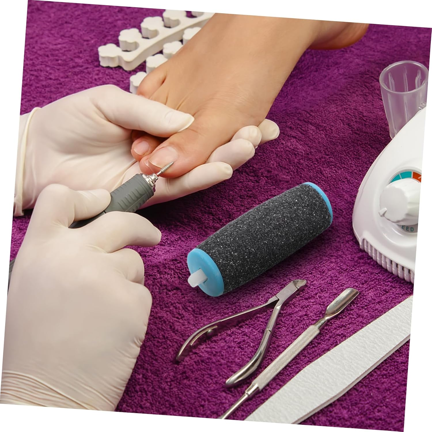 Hoement 10Pcs Electric Foot File Rollers Callus Remover Replacement Roller Coarse Exfoliator for Foot Skin Removal image number 1