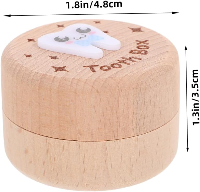 Abaodam Wooden Baby Tooth Box for Boys and Girls Fetal Hair Storage Keepsake Organizer Modern Simple Design First Tooth Collection for Newborns 3 Color Options image number 6